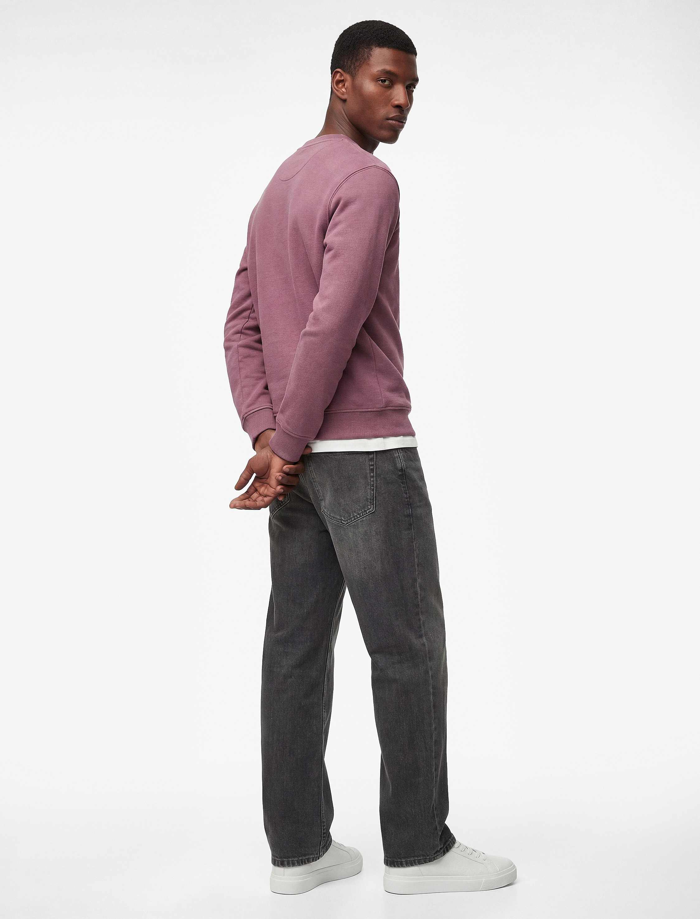   Regular Fit Pamuk Viskon Karışımlı Şardonlu Bisiklet Yaka Baskılı Sweatshirt