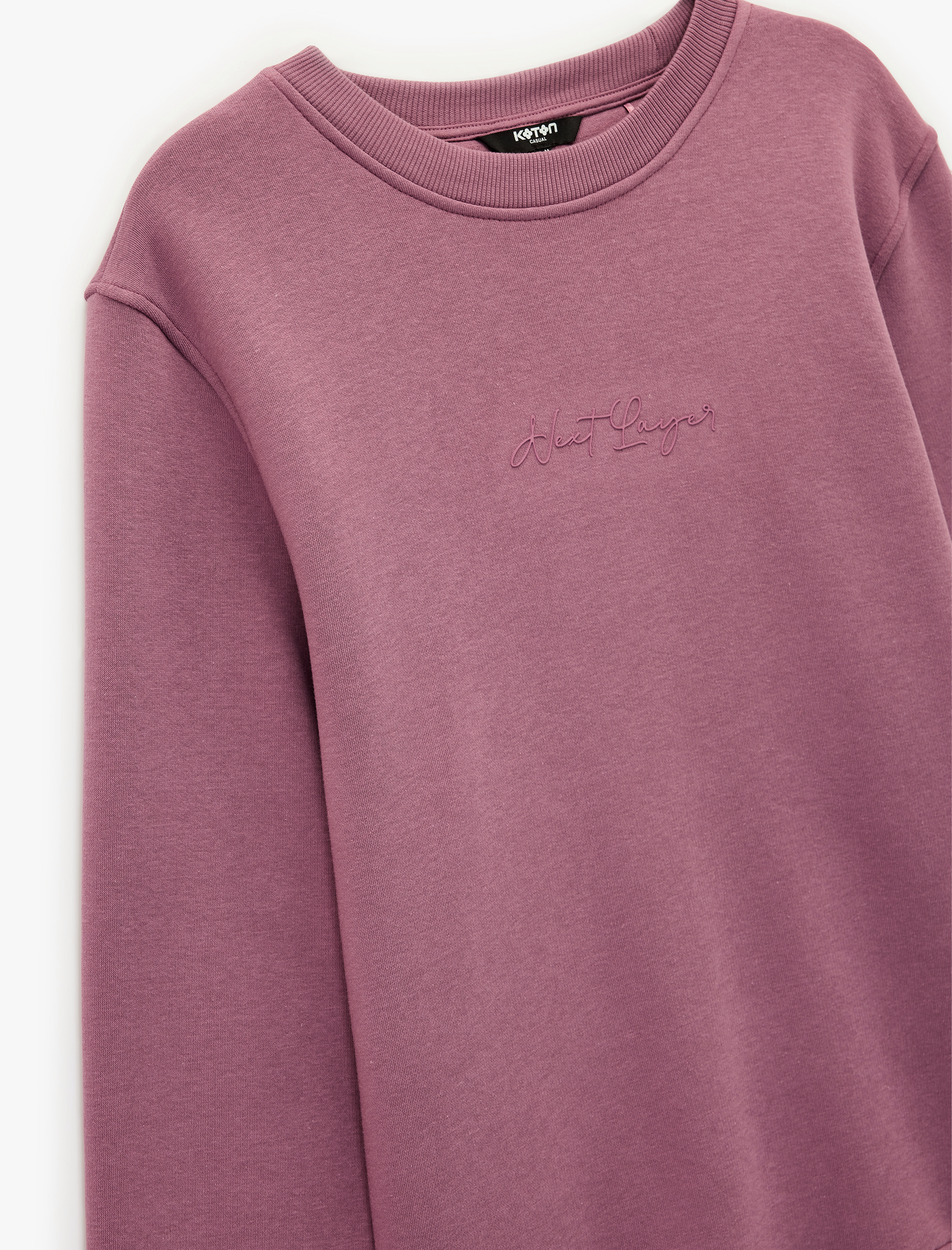   Regular Fit Pamuk Viskon Karışımlı Şardonlu Bisiklet Yaka Baskılı Sweatshirt