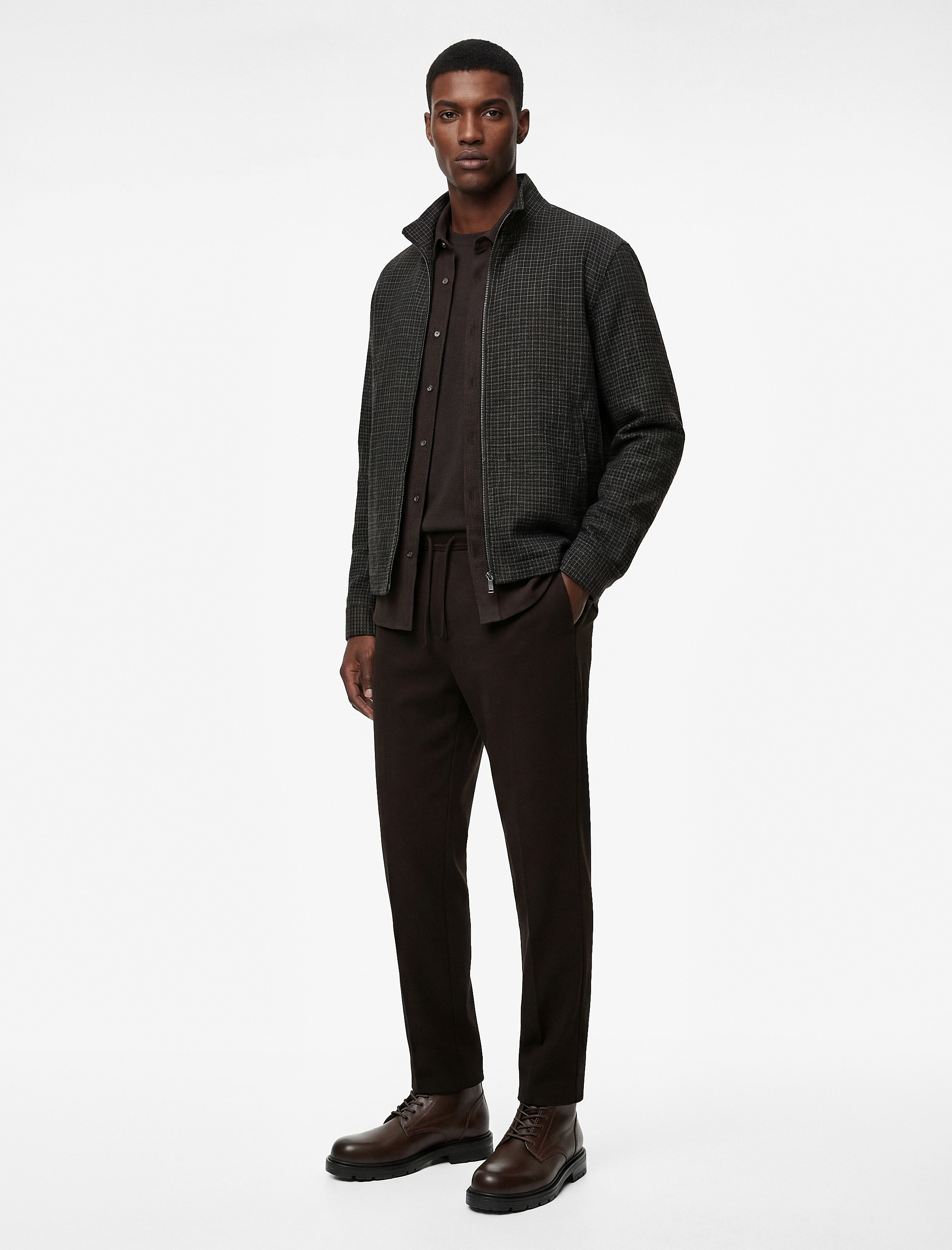   Viskon Karışımlı Cep Detaylı Rahat Kesim Beli Bağcıklı Pantolon