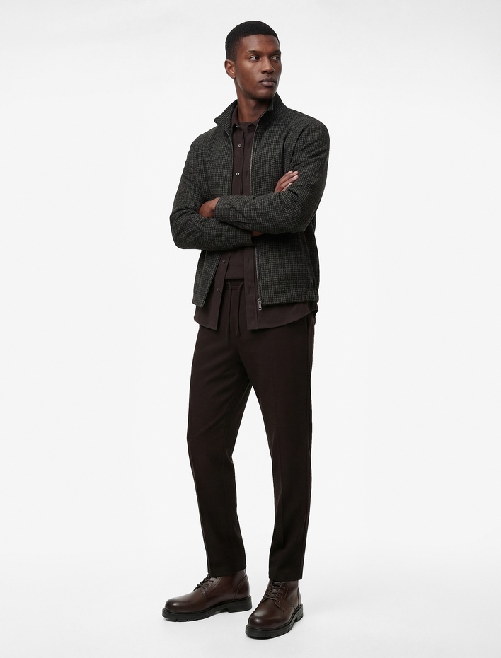  Viskon Karışımlı Cep Detaylı Rahat Kesim Beli Bağcıklı Pantolon