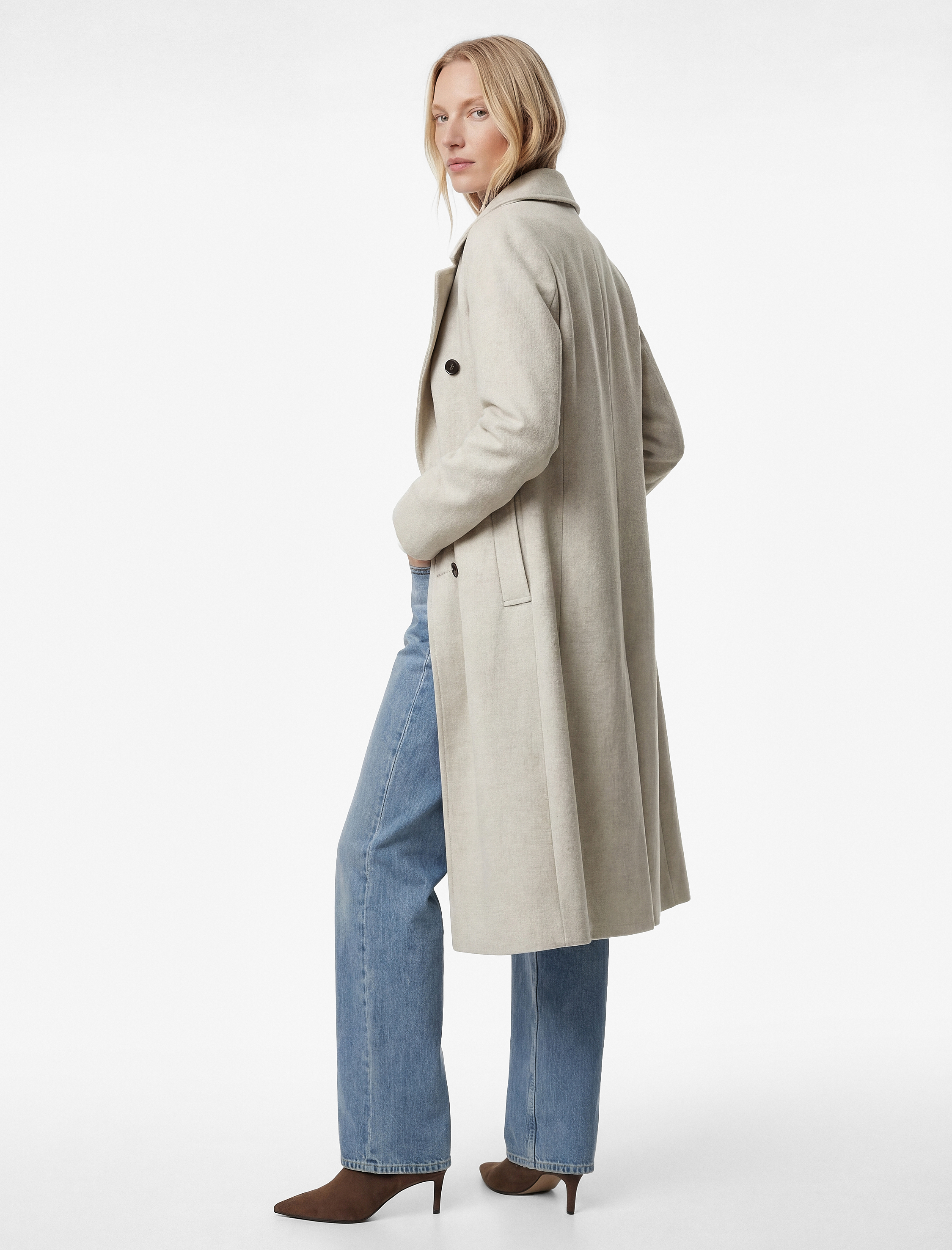   Trenç Kaban Uzun Kollu Cepli Kruvaze Kemerli