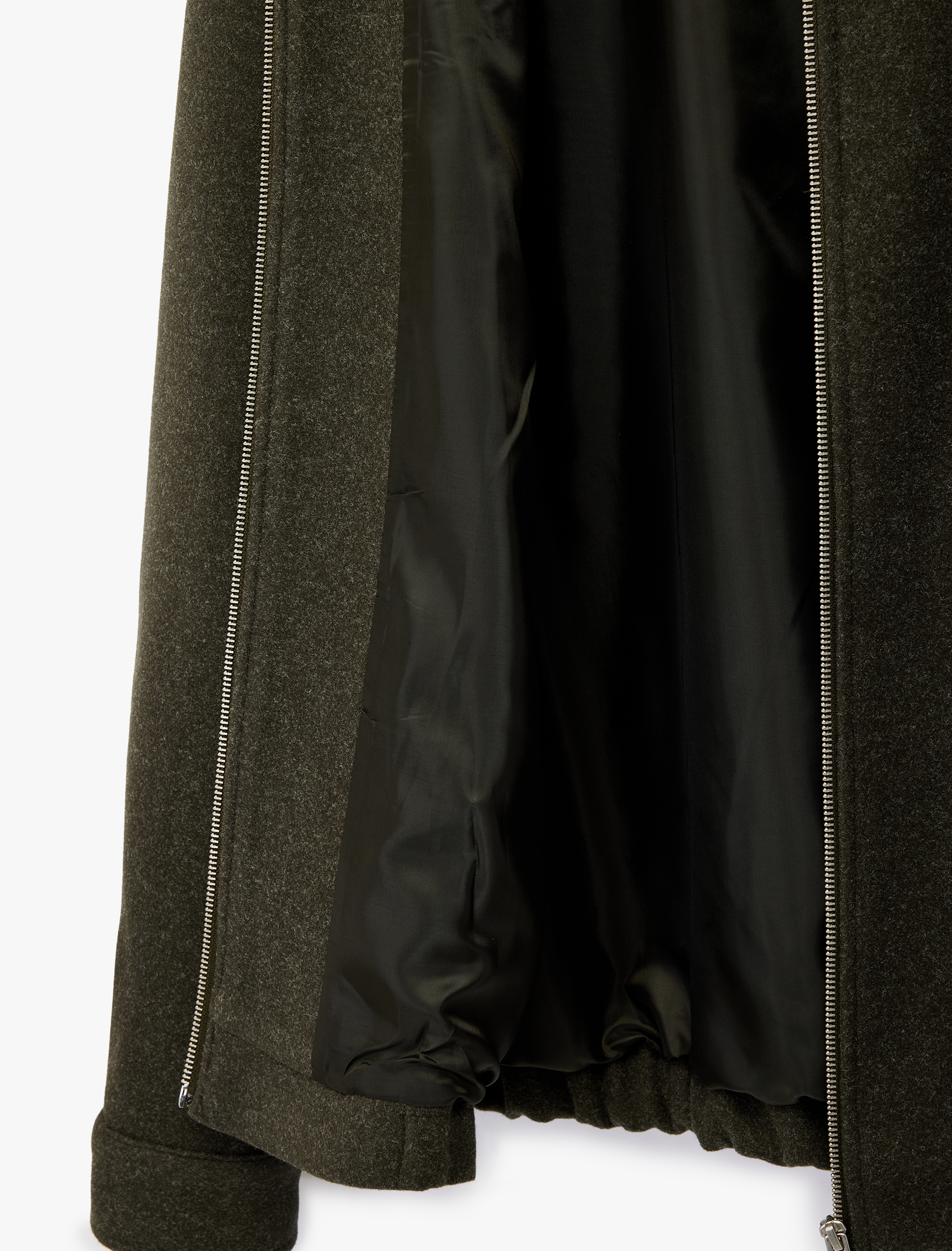   Regular Fit Cepli Gömlek Yaka Fermuarlı Kaşe Ceket