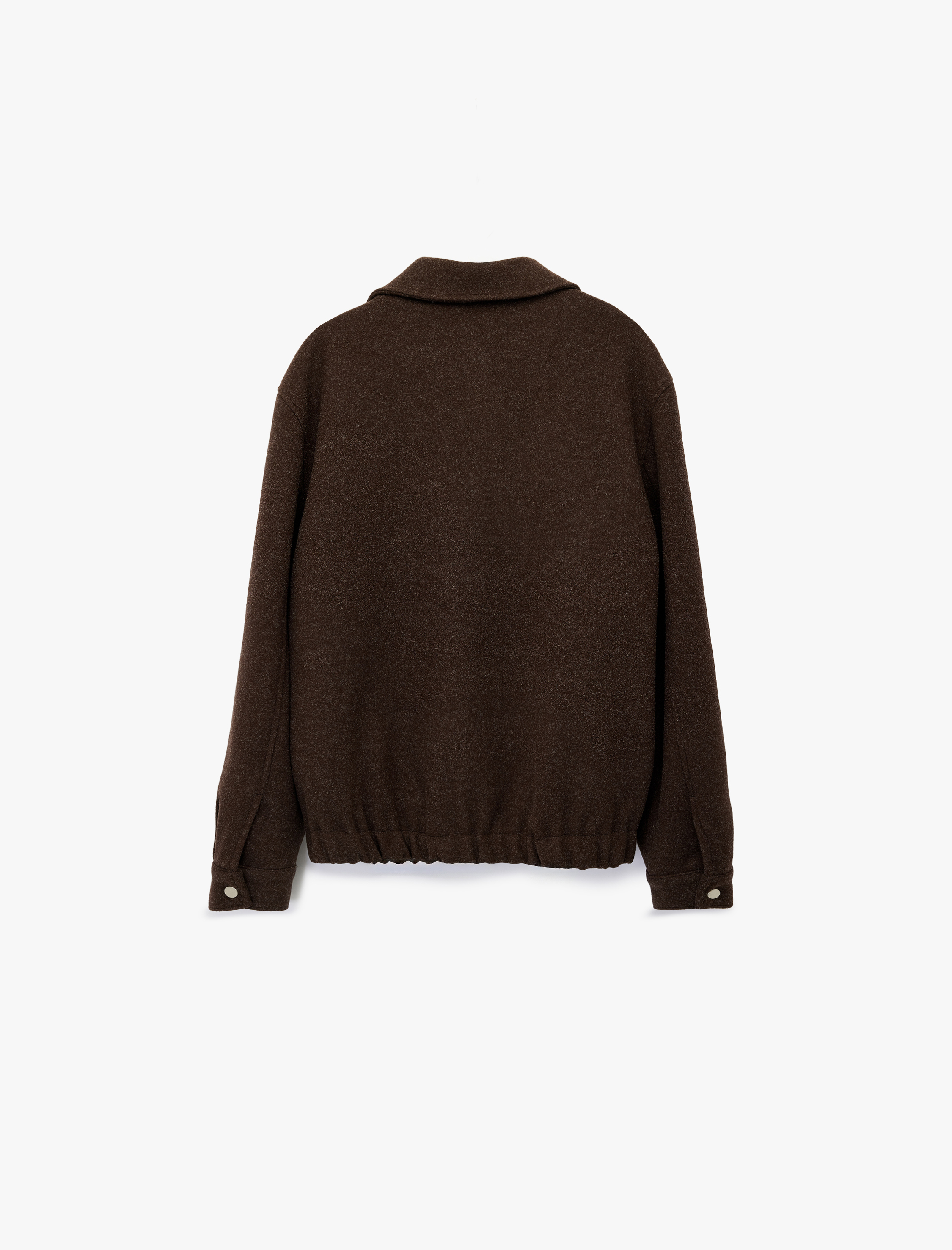   Regular Fit Cepli Gömlek Yaka Fermuarlı Kaşe Ceket