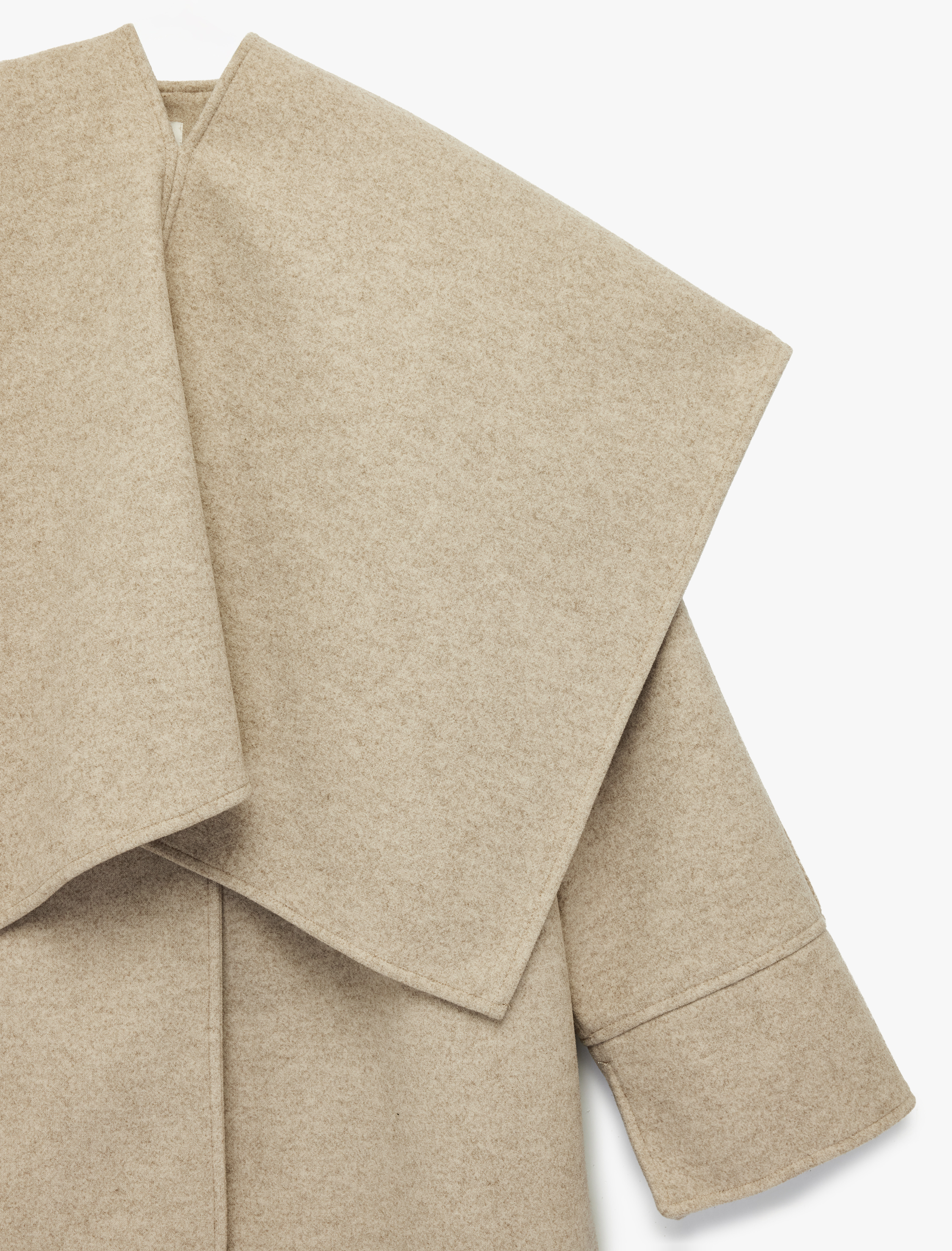   Atkılı Oversize Kaban Kaşe Uzun Kollu Düğmeli Cepli