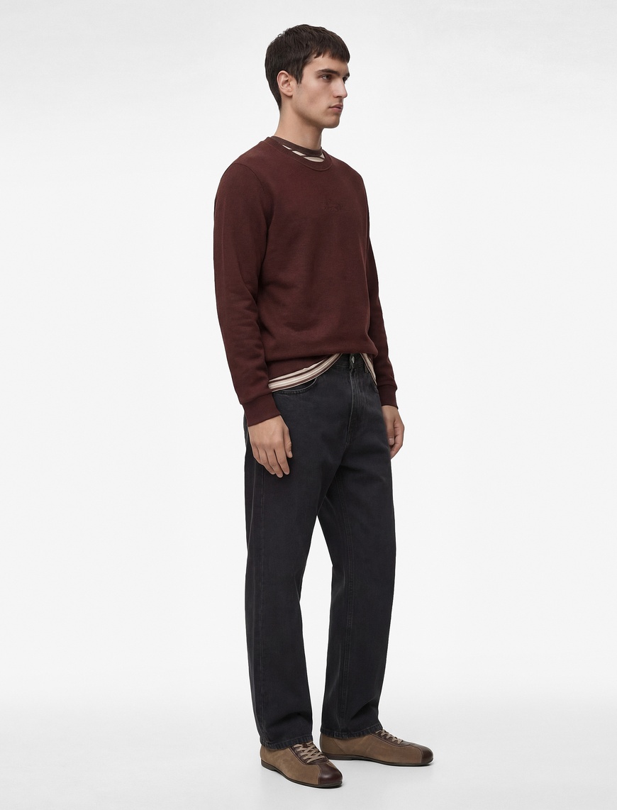 Koton Erkek Regular Fit Uzun Kollu Bisiklet Yaka Baskılı Sweatshirt