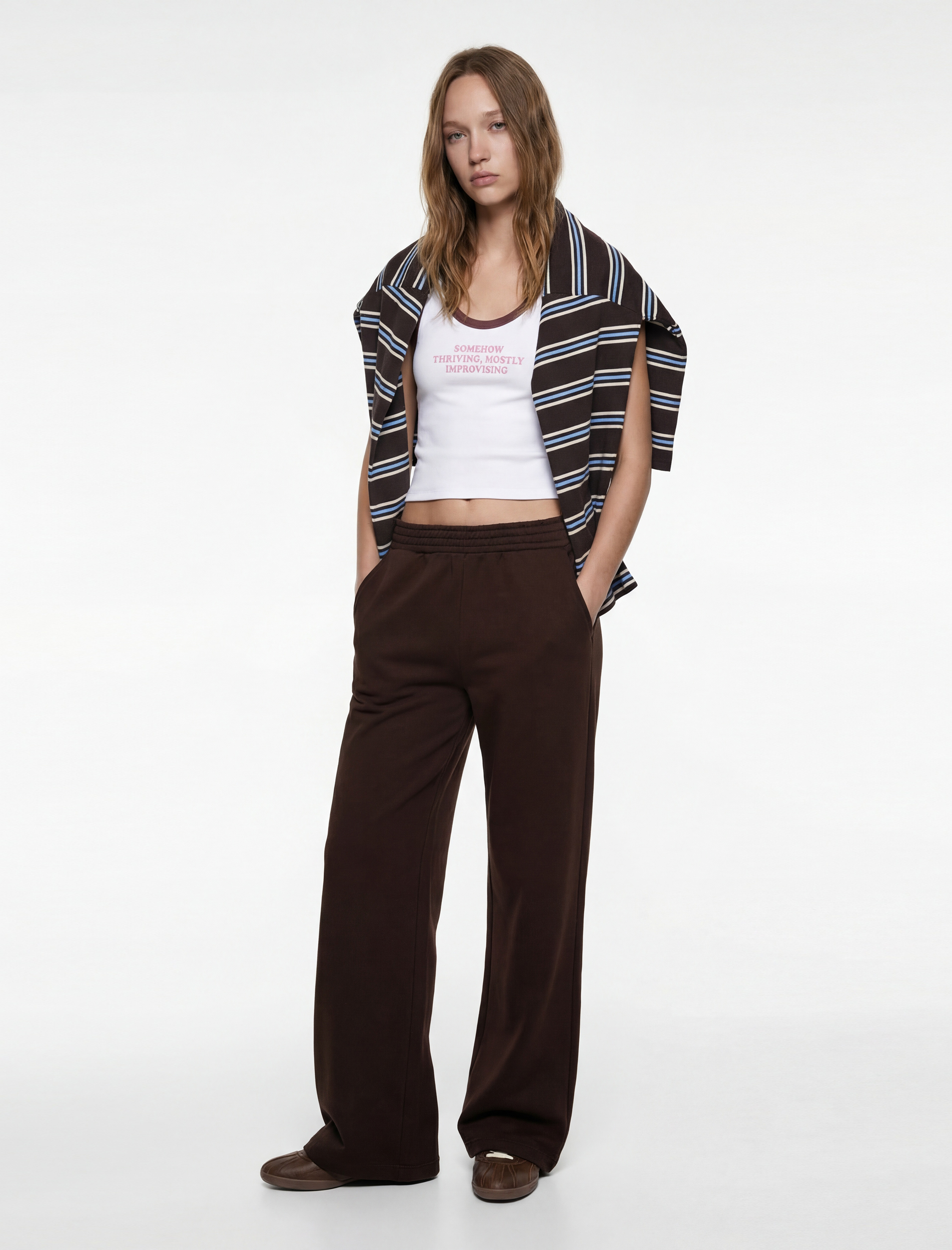   Rahat Kalıp Pamuklu Cepli Beli Lastikli İspanyol Paça Eşofman Altı