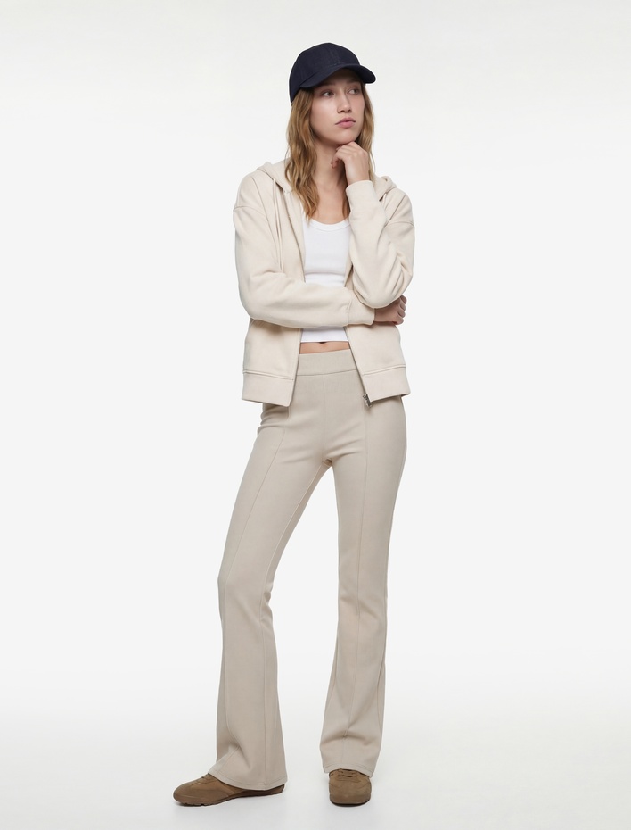  Dikiş Detaylı Modal Karışımlı İspanyol Paça Eşofman Altı