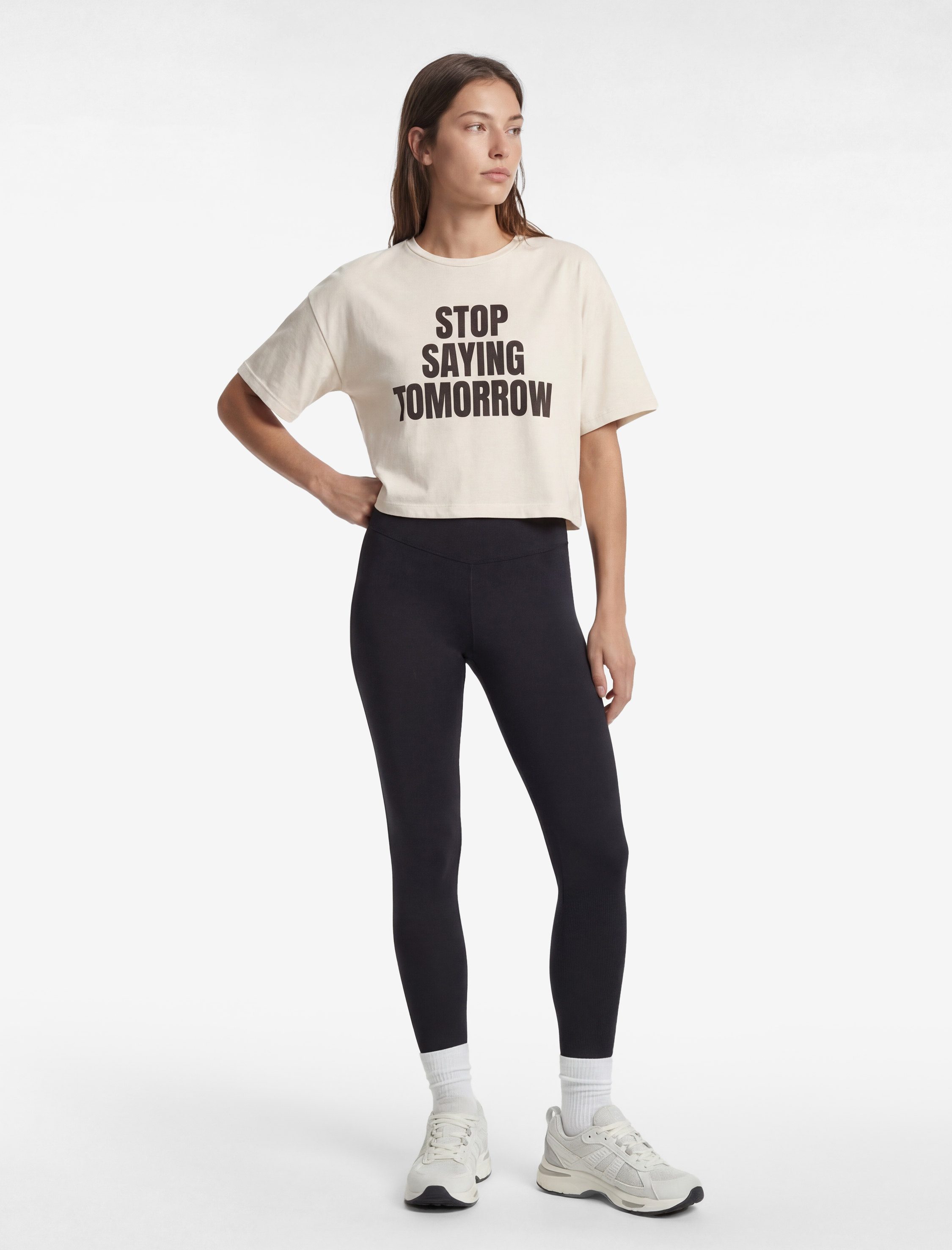   Kısa Kollu Bisiklet Yaka Baskılı Spor Tişört