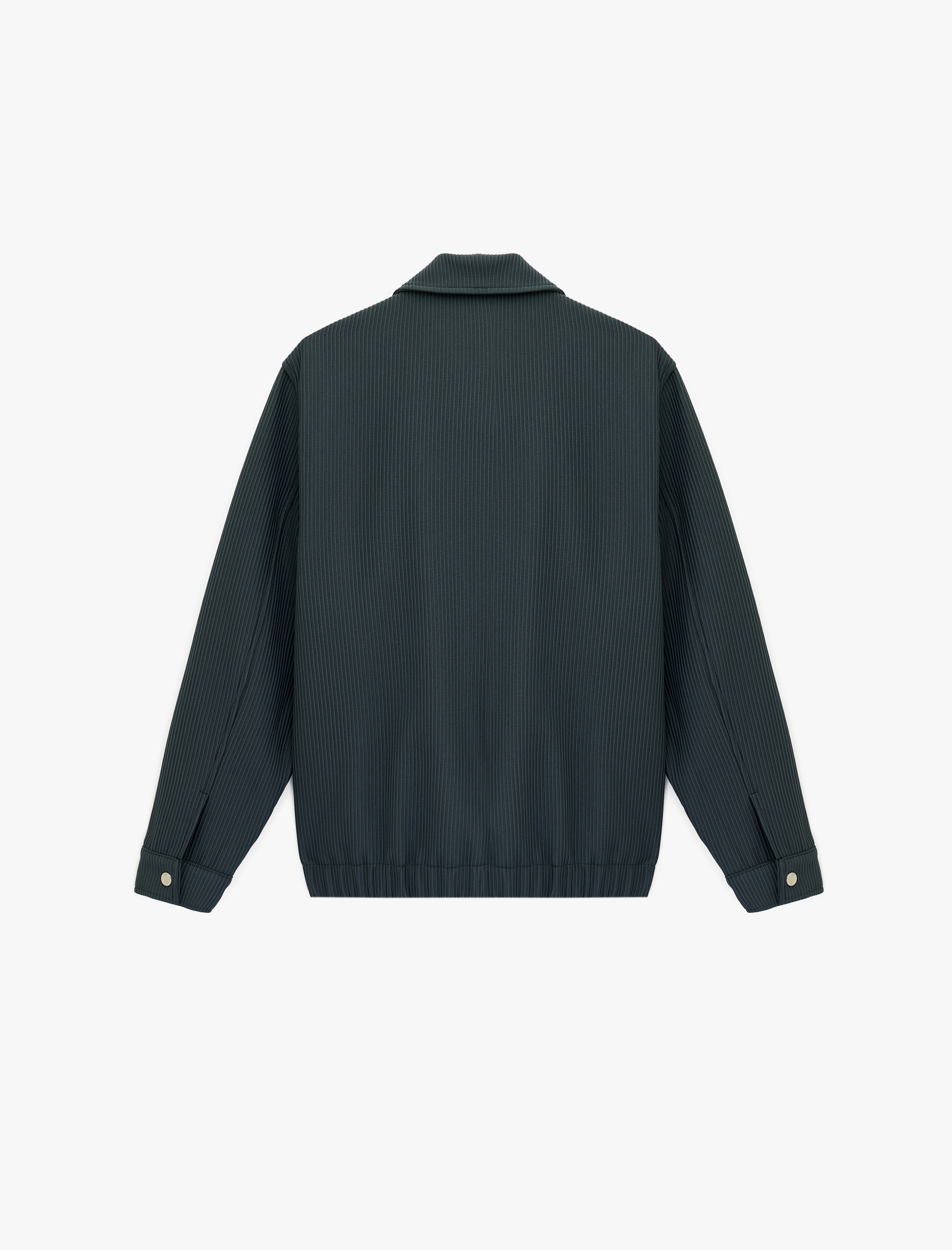   Regular Fit Uzun Kollu Cepli Gömlek Yaka Fermuarlı Fitilli Bomber Ceket