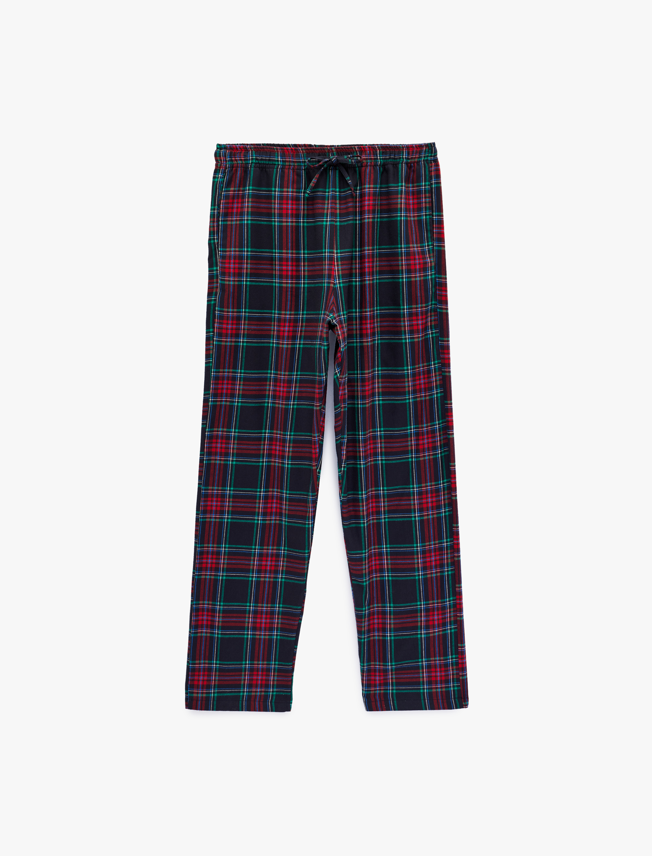   Straight Fit Beli Bağcıklı Pamuklu Dokuma Pijama Altı