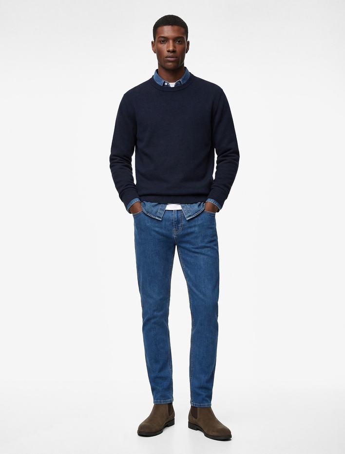  Pamuklu Cepli Normal Bel Slim Fit Jean Pantolon - Brad Jean