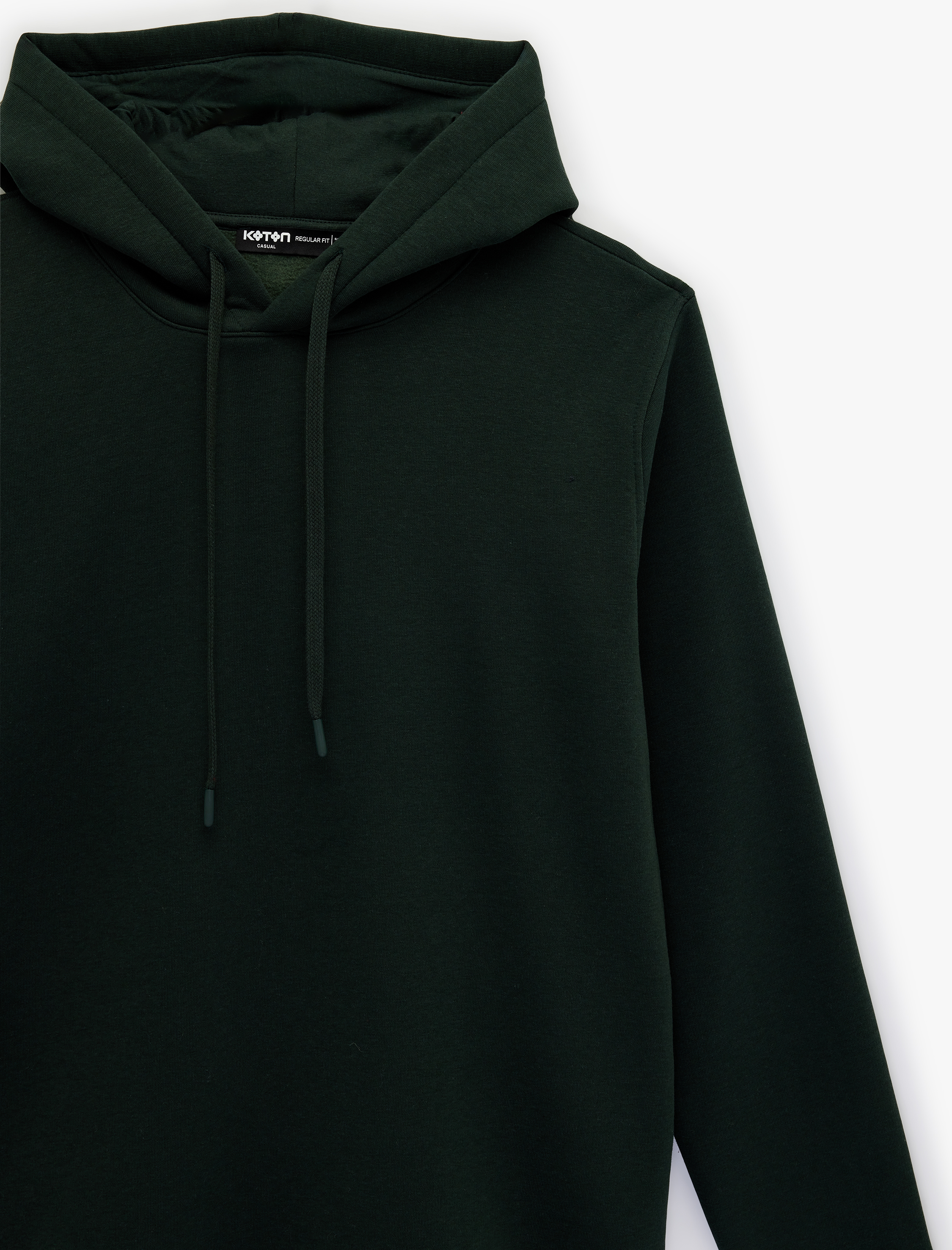   Şardonlu Uzun Kollu Basic Kapşonlu Sweatshirt