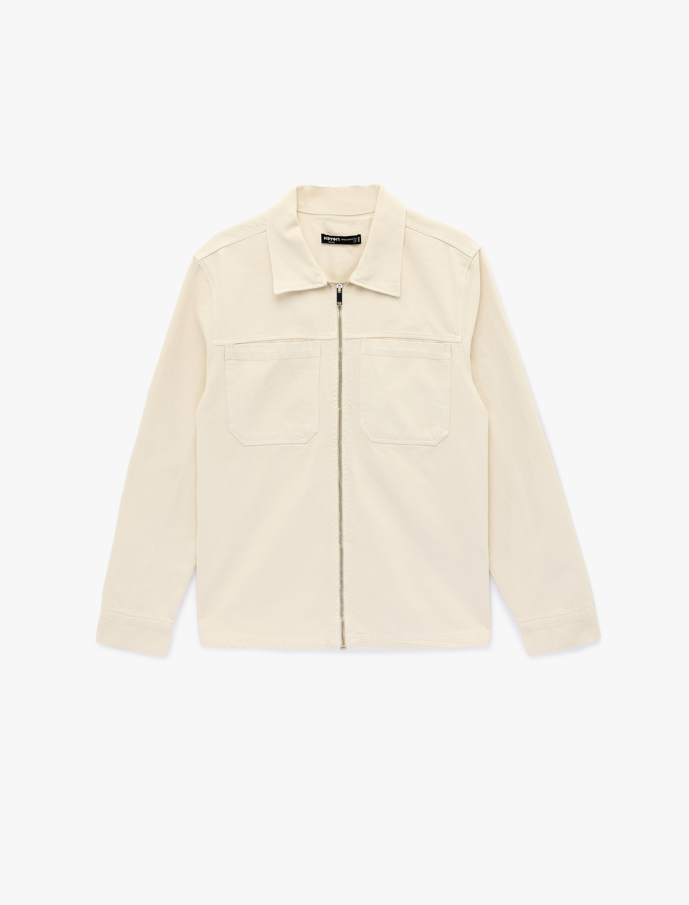   Regular Fit Uzun Kollu Cep Detaylı Fermuarlı Gömlek Ceket