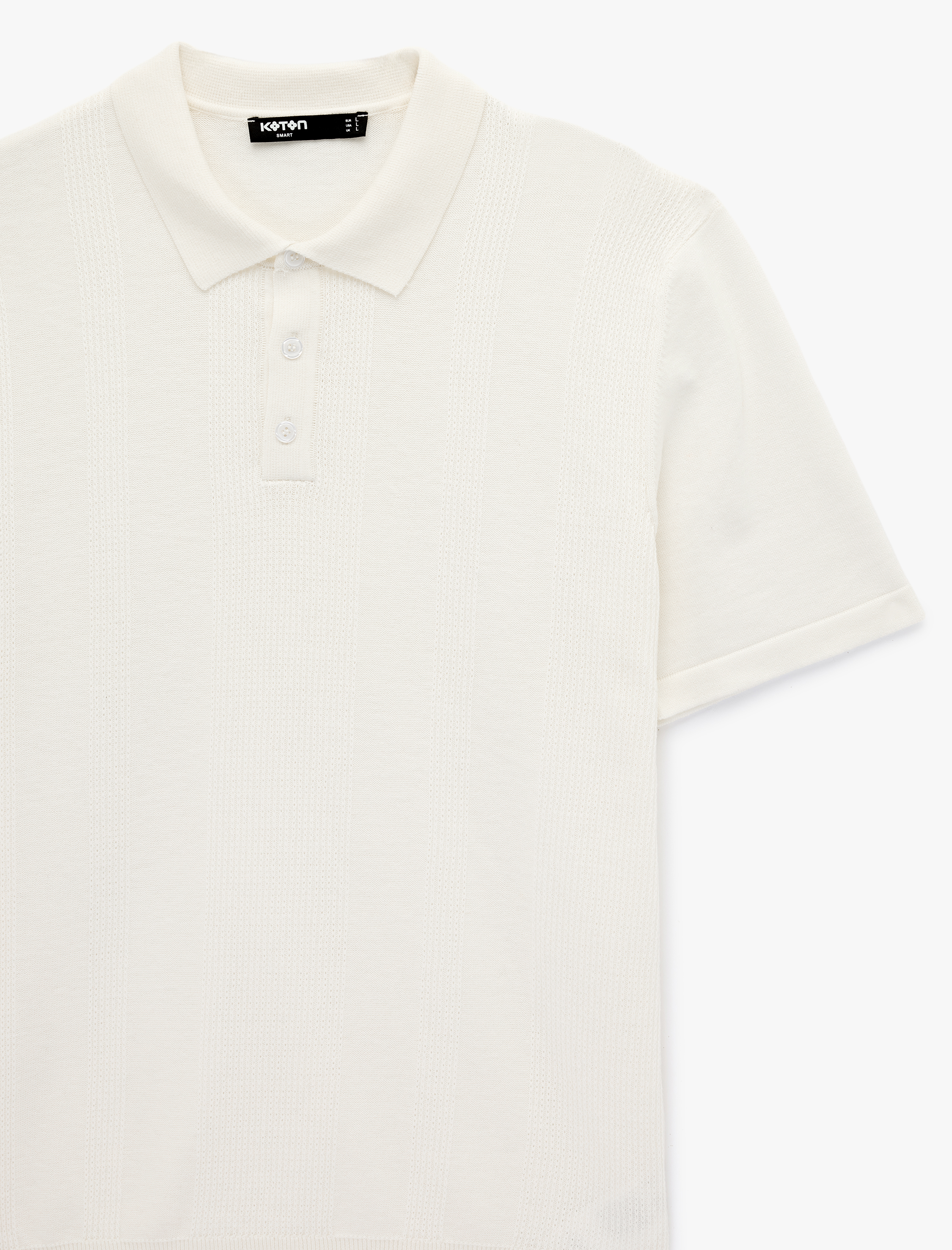   Regular Fit Pamuklu Dokulu Kısa Kollu Düğmeli Polo Yaka Pamuklu Triko Tişört