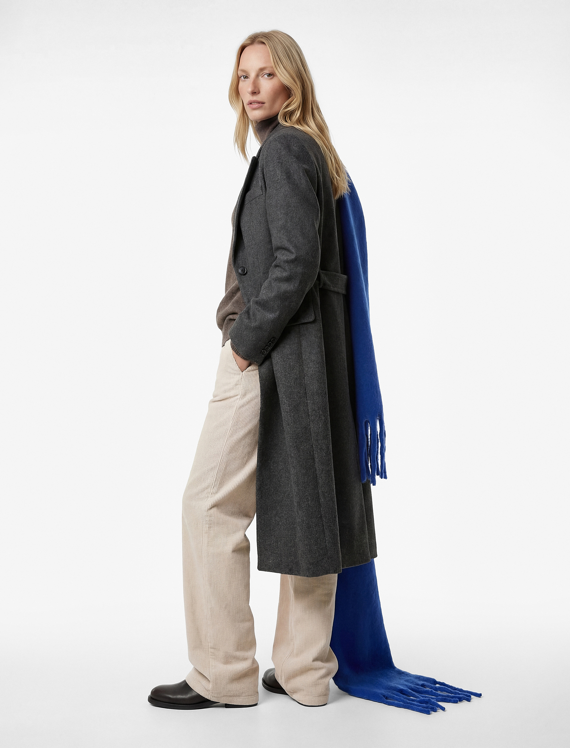   Kemerli Kaban Ekstra Uzun Cepli Uzun Kollu Kruvaze