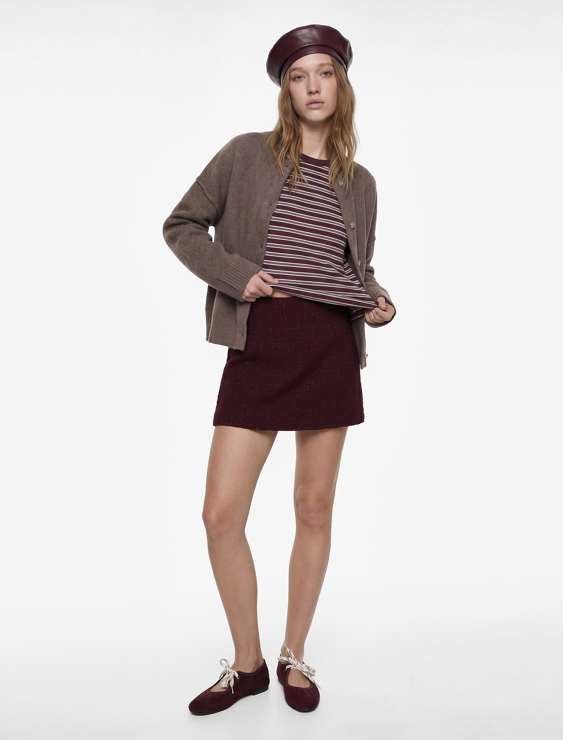   Dar Kesim Mini Tüvit Şort Etek