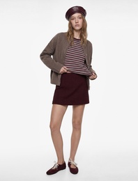 Dar Kesim Mini Tüvit Şort Etek