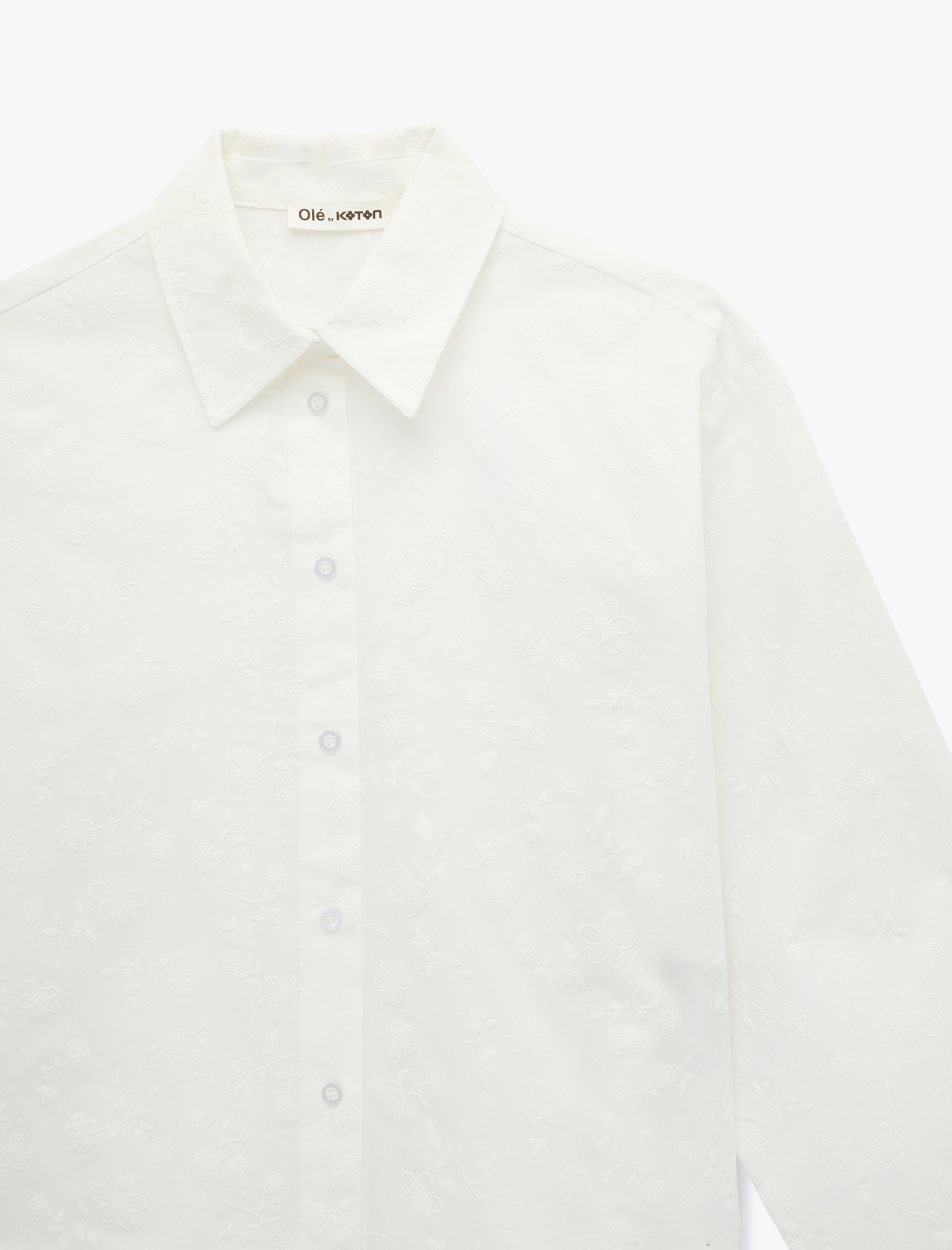   Pamuklu Düğmeli Uzun Kollu Klasik Yaka Gömlek