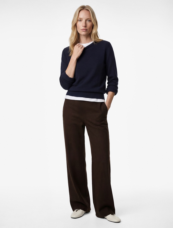  Koton X Şahika Ercümen - Slim Fit Uzun Geniş Paça Pantolon