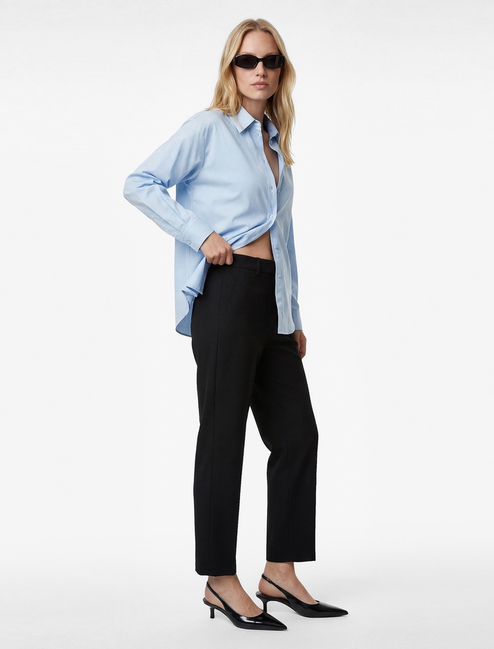  Klasik Yaka Uzun Kollu Düğmeli Gömlek