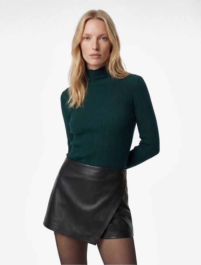  Dik Yaka Uzun Kollu Triko Kazak