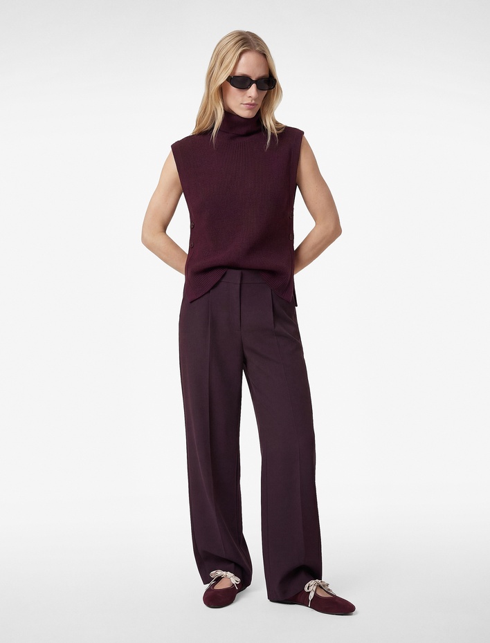  Yanları Düğme Kapama Detaylı Balıkçı Yaka Süveter