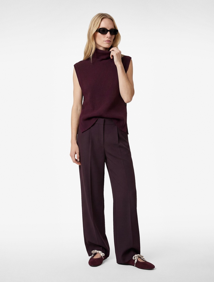  Yanları Düğme Kapama Detaylı Balıkçı Yaka Süveter