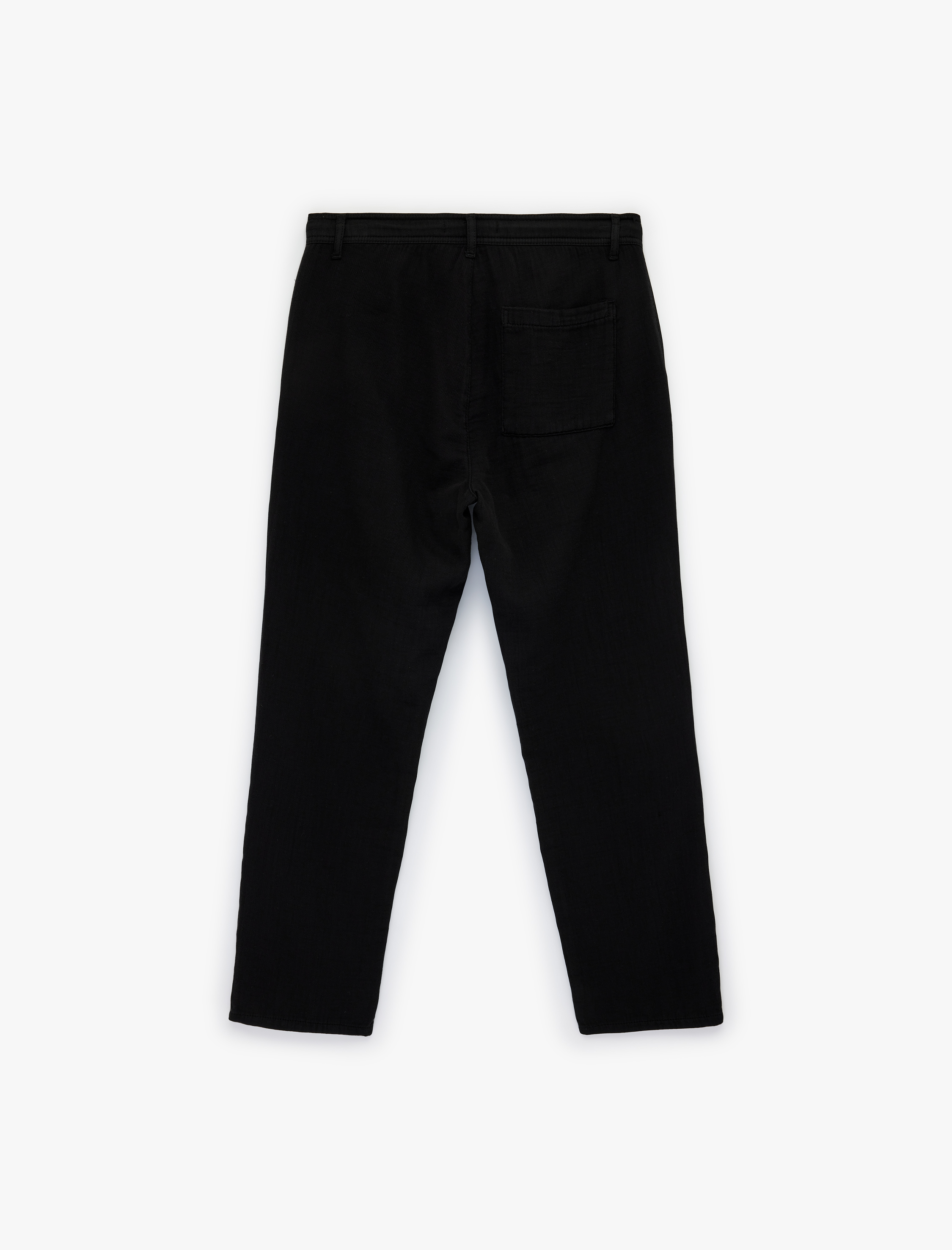   Pamuklu Cepli Straight Fit Beli Bağcıklı Düğmeli Pantolon