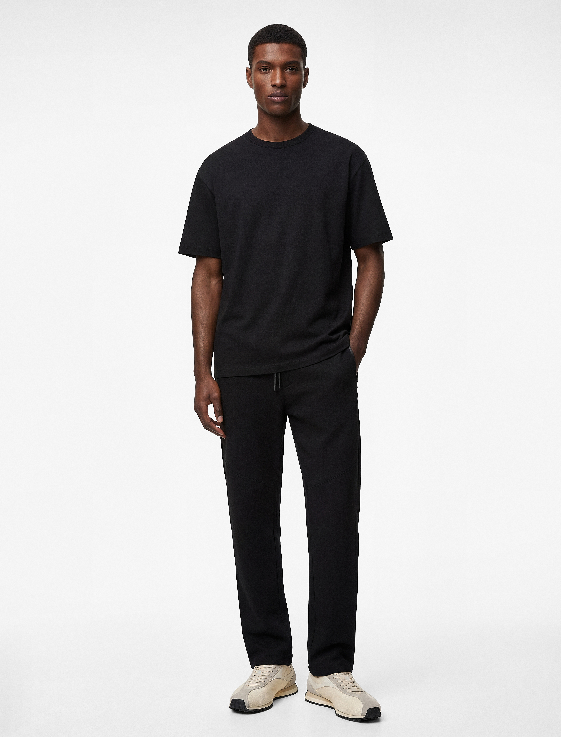   Regular Fit Fermuarlı Cepli Pamuklu Beli Bağcıklı Jogger Eşofman Altı