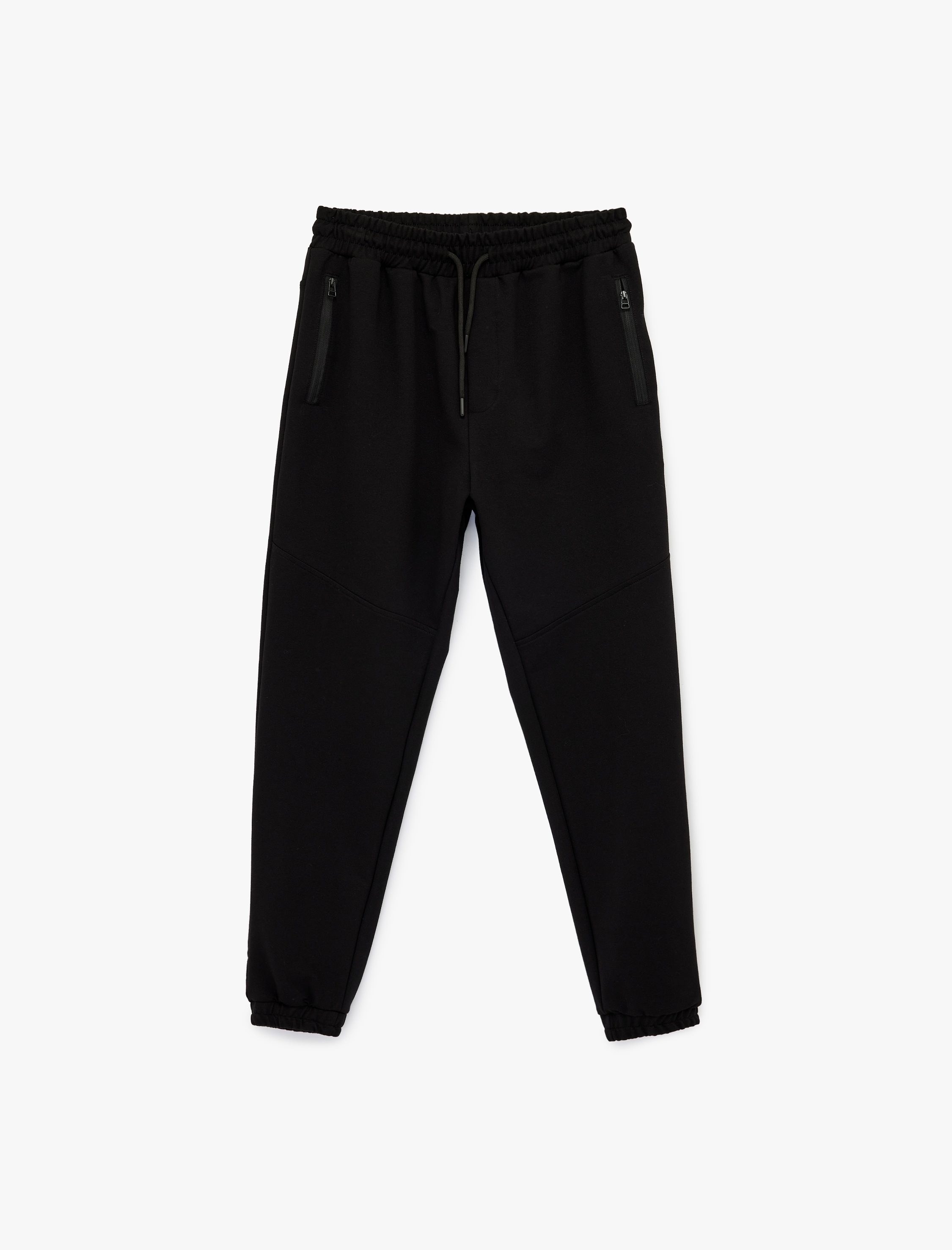   Regular Fit Fermuarlı Cepli Pamuklu Beli Bağcıklı Jogger Eşofman Altı