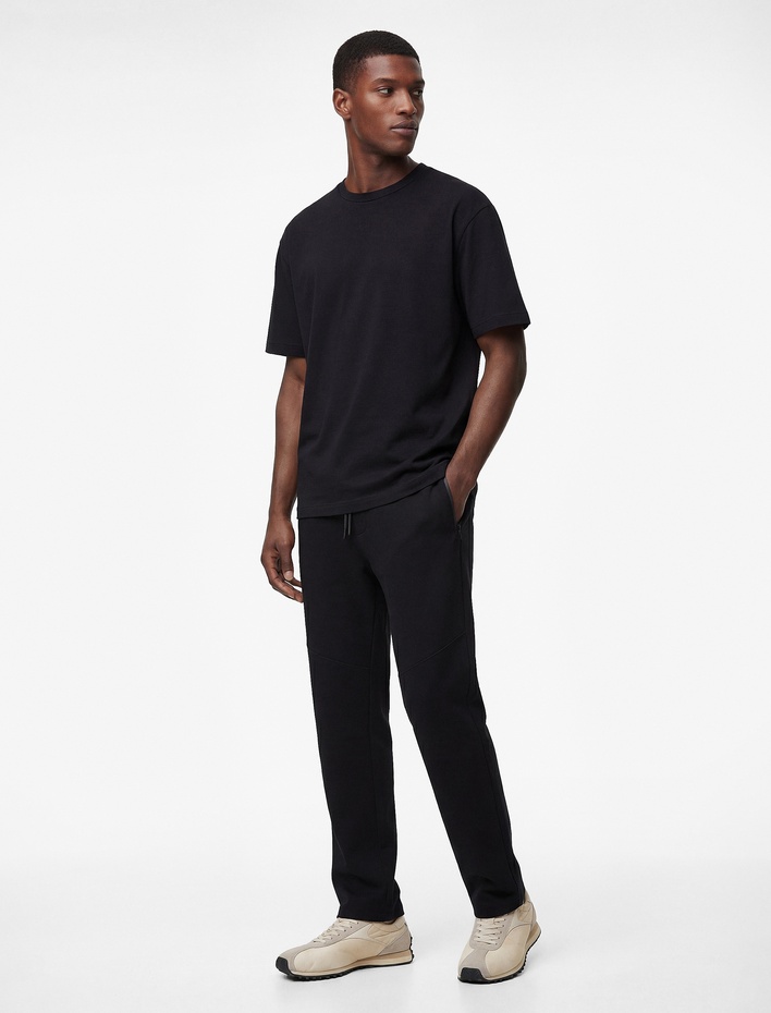  Regular Fit Fermuarlı Cepli Pamuklu Beli Bağcıklı Jogger Eşofman Altı