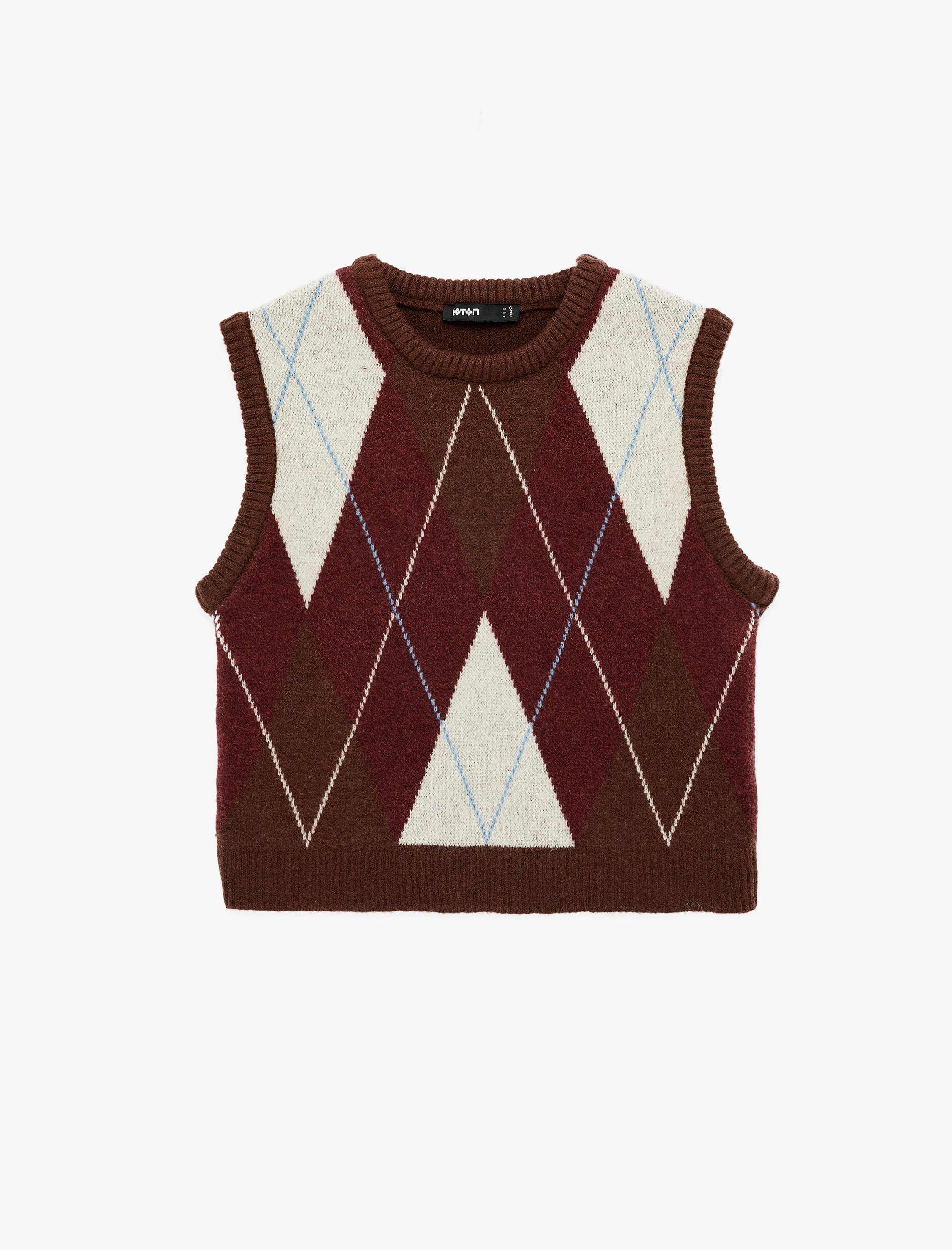   Bisiklet Yaka Baklava Desenli Süveter