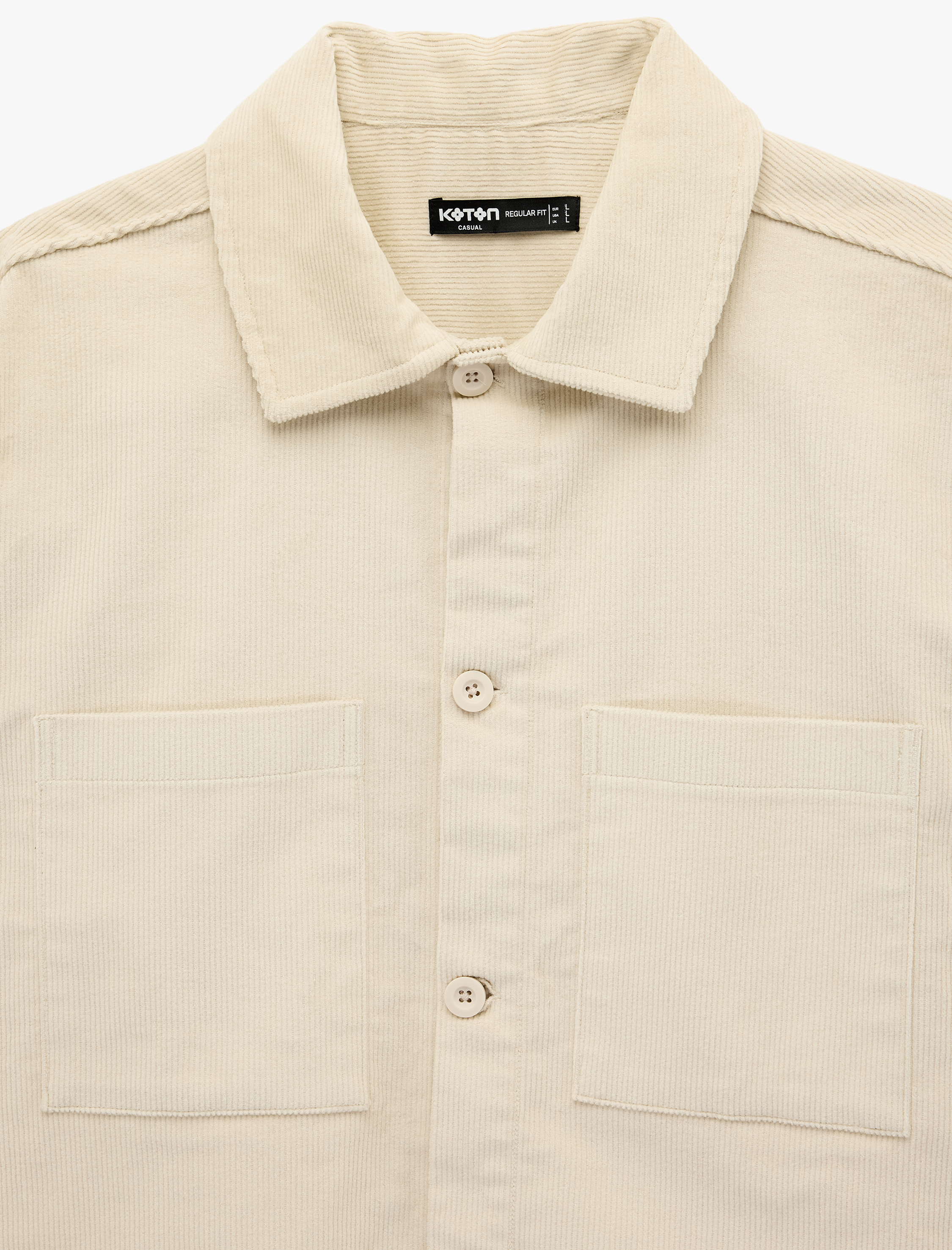   Regular Fit Uzun Kollu Cepli Pamuklu Klasik Yaka Fitilli Kadife Gömlek