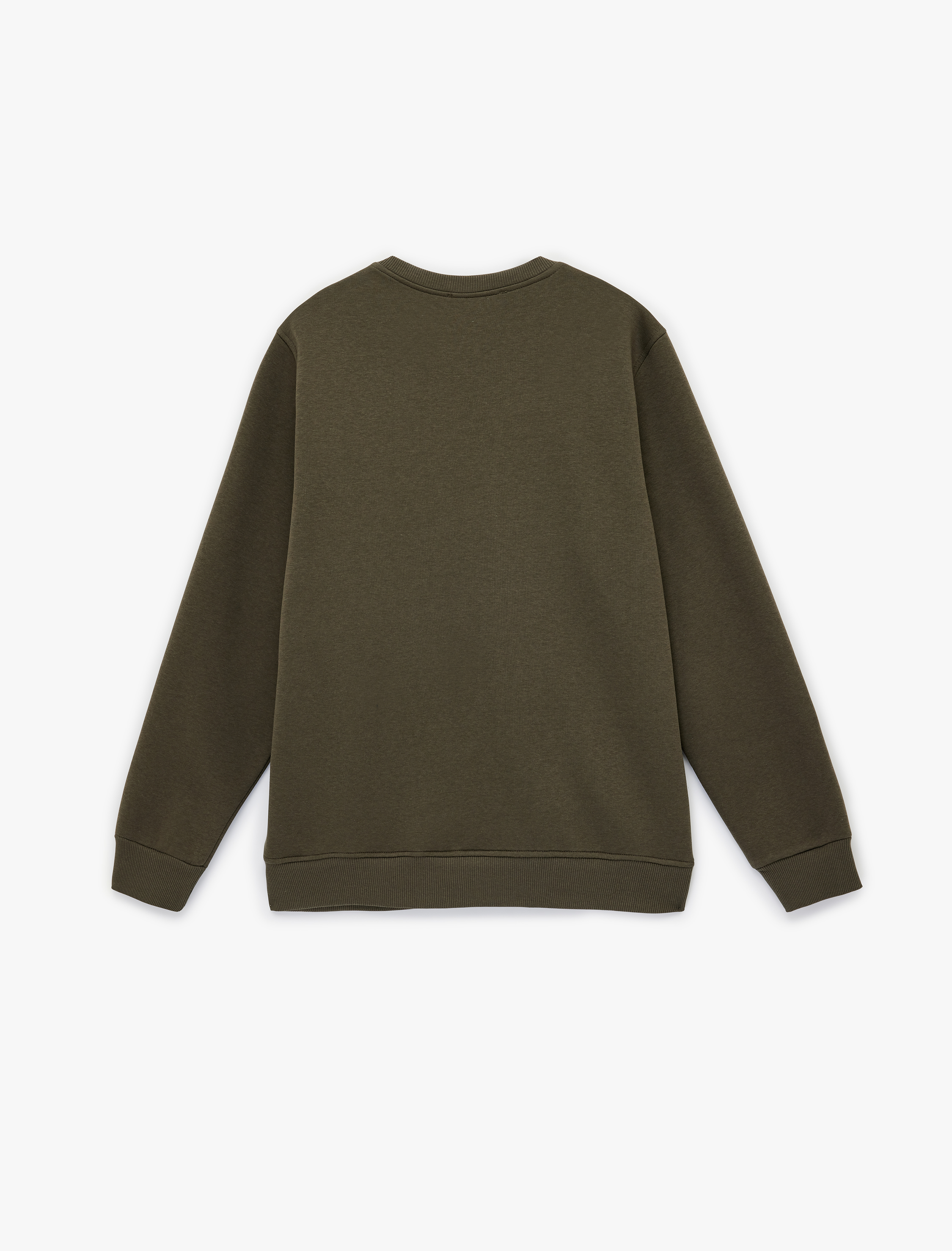   Regular Fit Uzun Kollu Şardonlu Bisiklet Yaka Basic Baskılı Sweatshirt