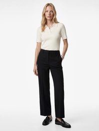 Rahat Kalıp Cep Detaylı Yüksek Bel Geniş Paça Pantolon