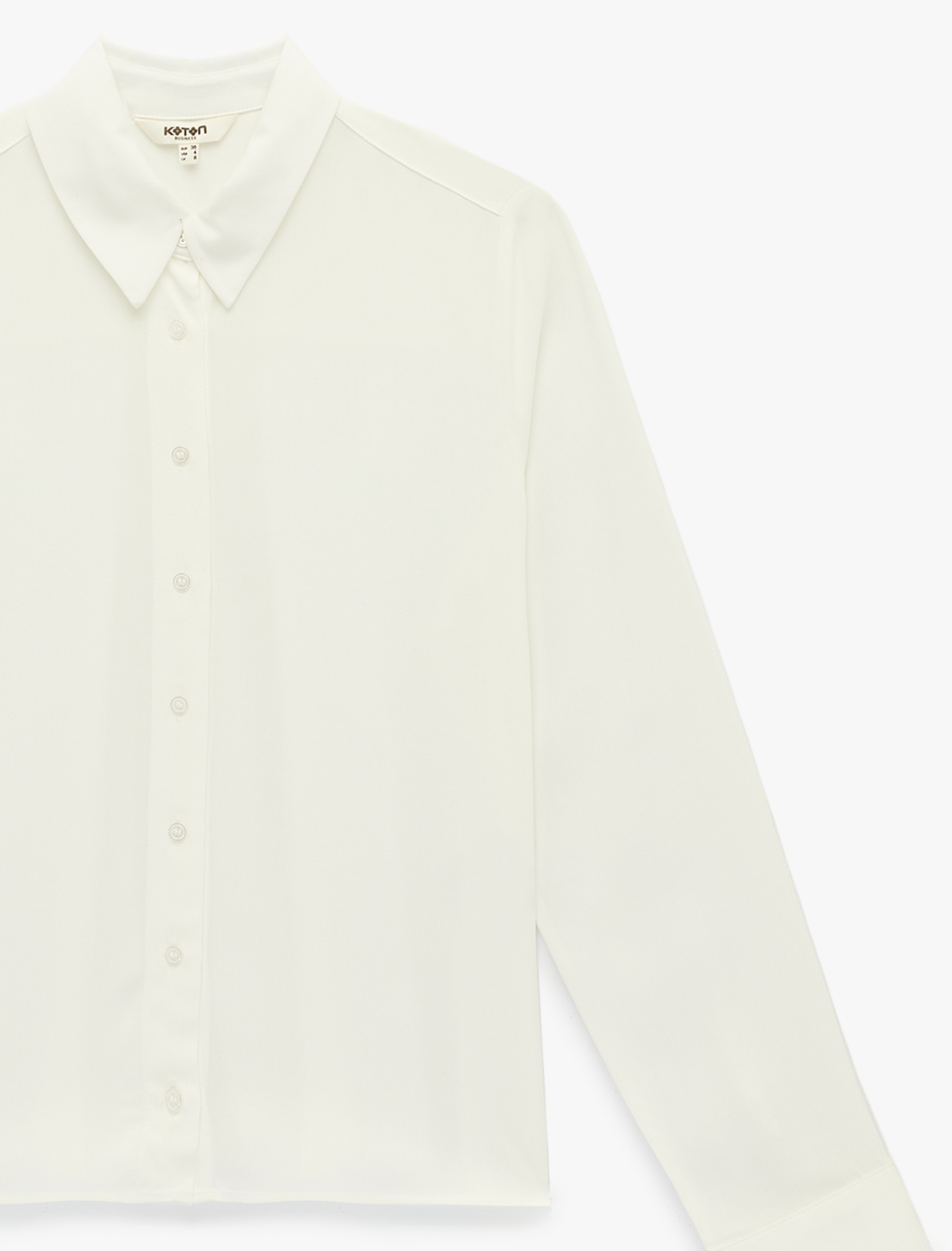   Regular Fit Düğmeli Uzun Kollu Klasik Yaka Viskon Gömlek