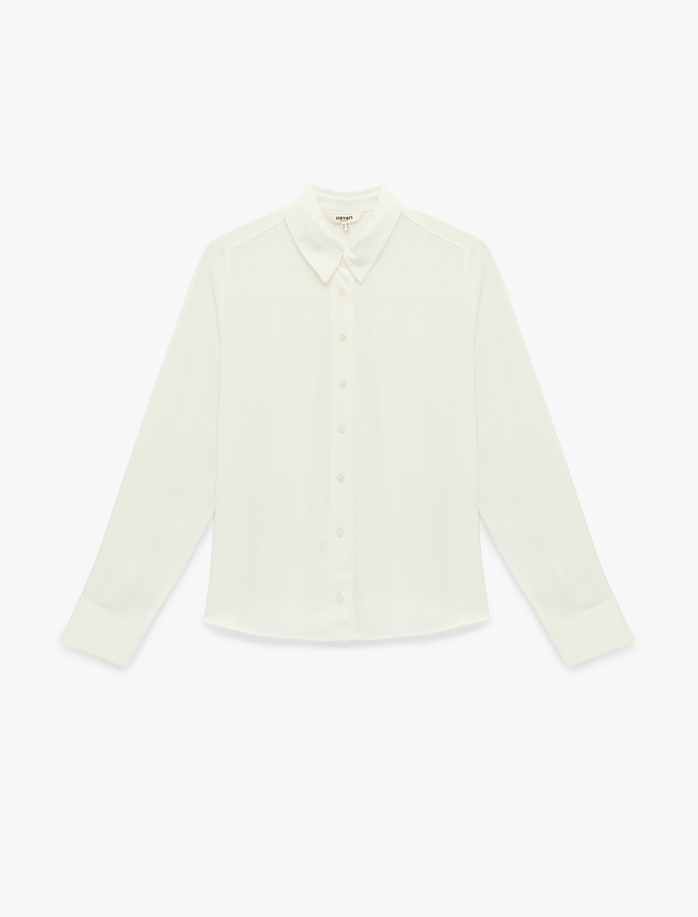   Regular Fit Düğmeli Uzun Kollu Klasik Yaka Viskon Gömlek