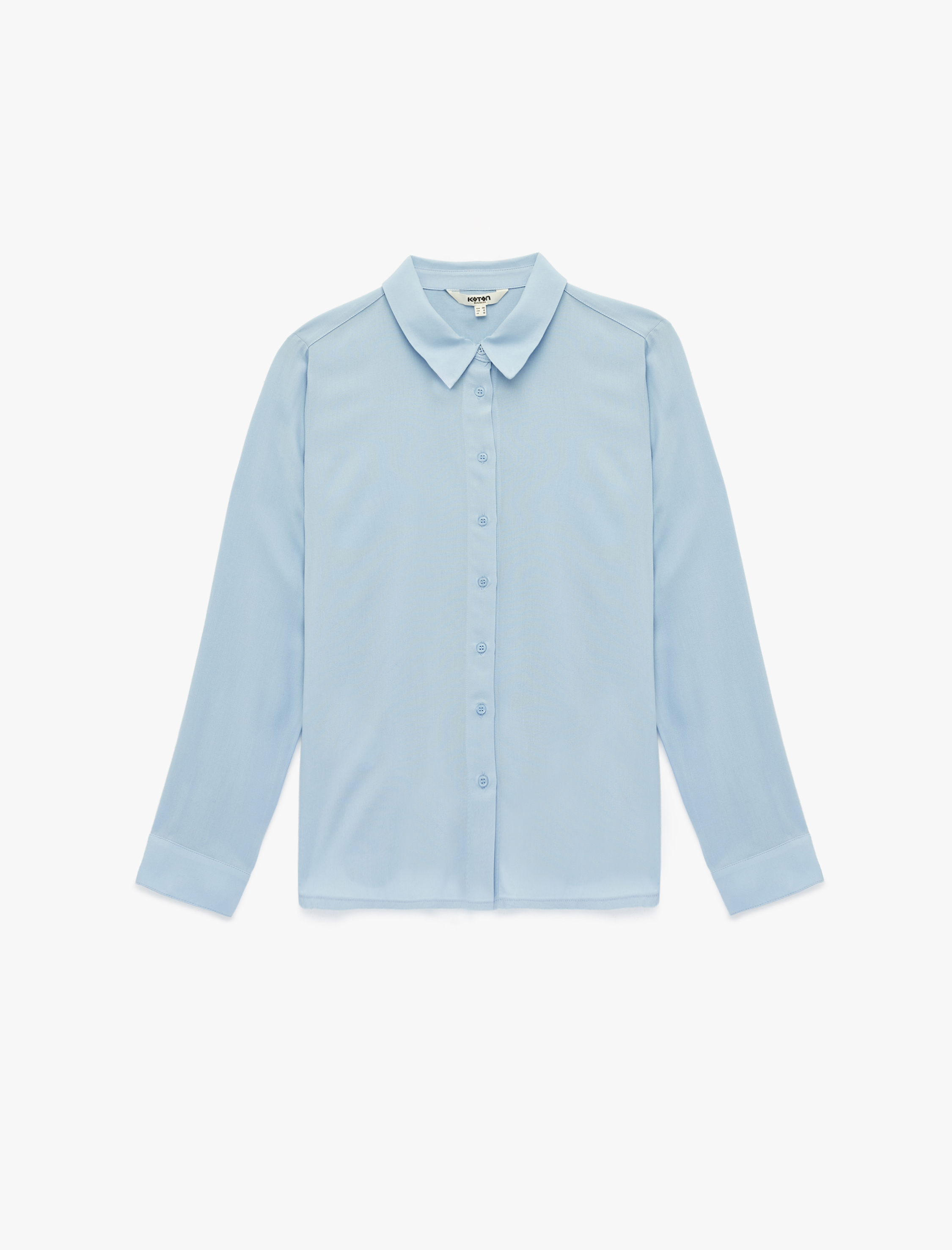   Regular Fit Düğmeli Uzun Kollu Klasik Yaka Viskon Gömlek