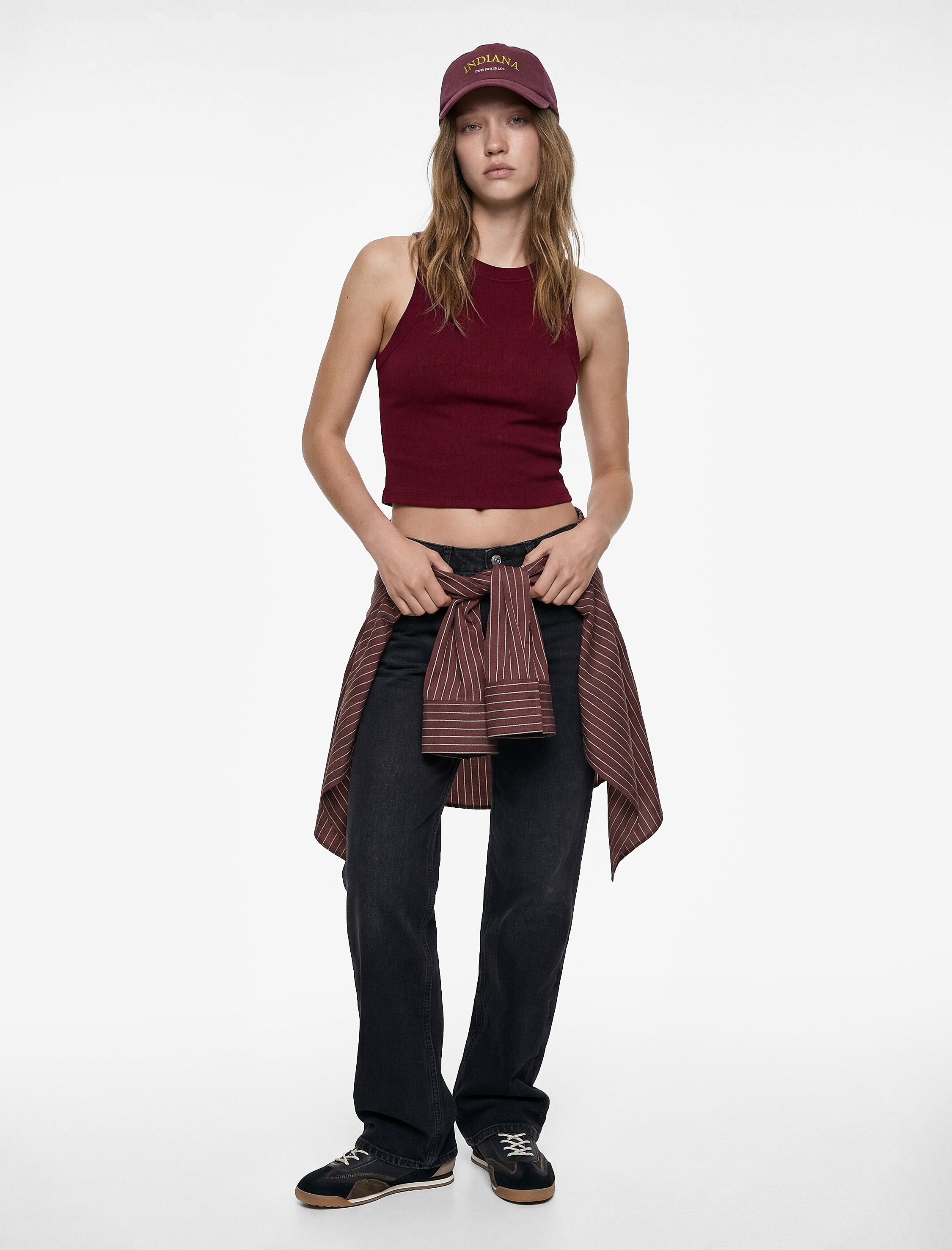   Slim Fit Kolsuz Halter Yaka Bluz