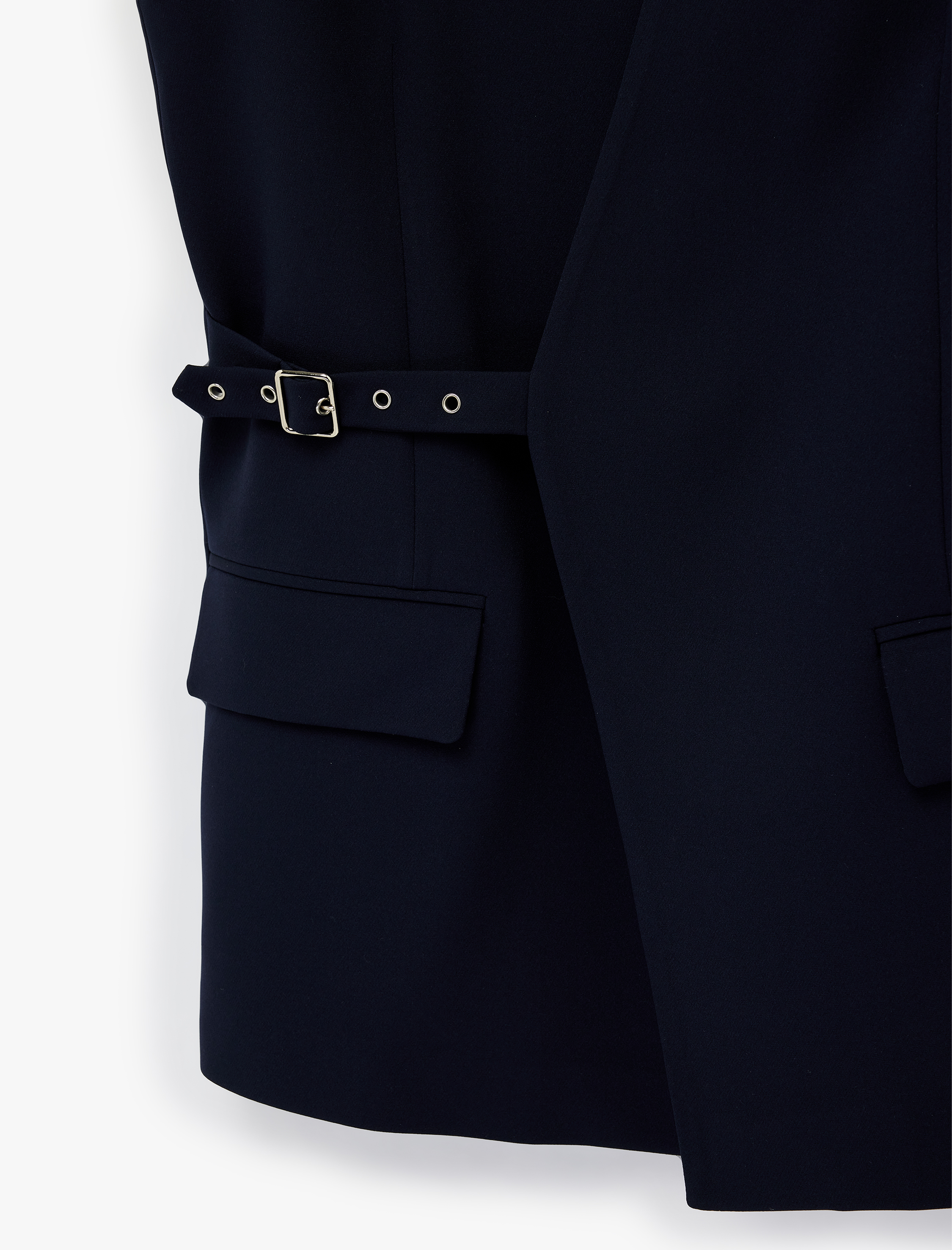   Kruvaze Yaka Kemerli Uzun Kolsuz Yelek