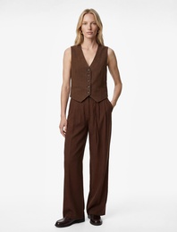 Regular Fit Cepli V Yaka Blazer Yelek