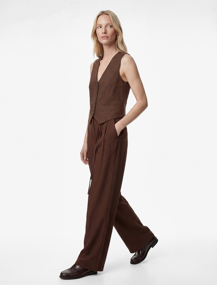  Regular Fit Cepli V Yaka Blazer Yelek