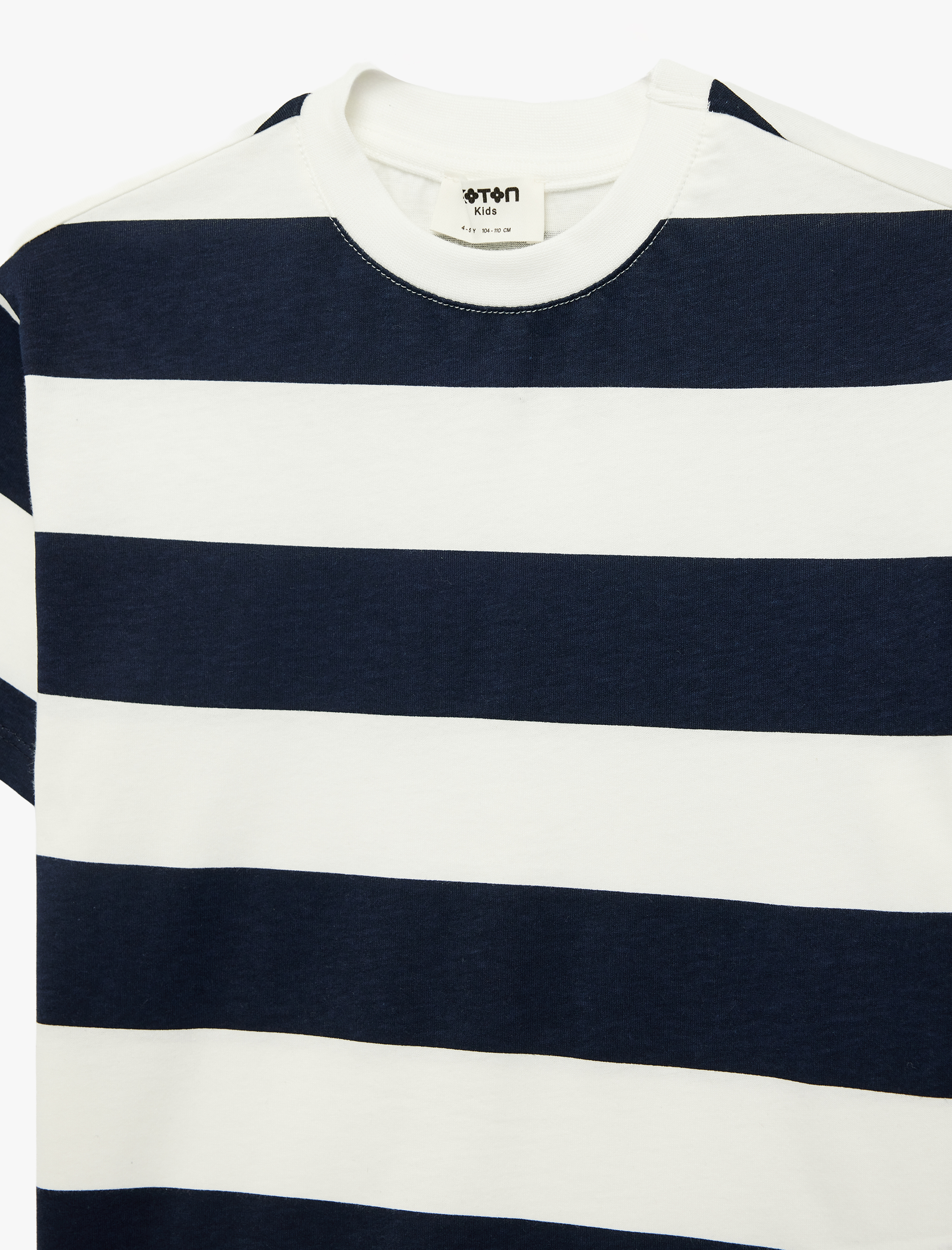  Erkek Çocuk Pamuklu Kısa Kollu Bisiklet Yaka Çizgili Tişört