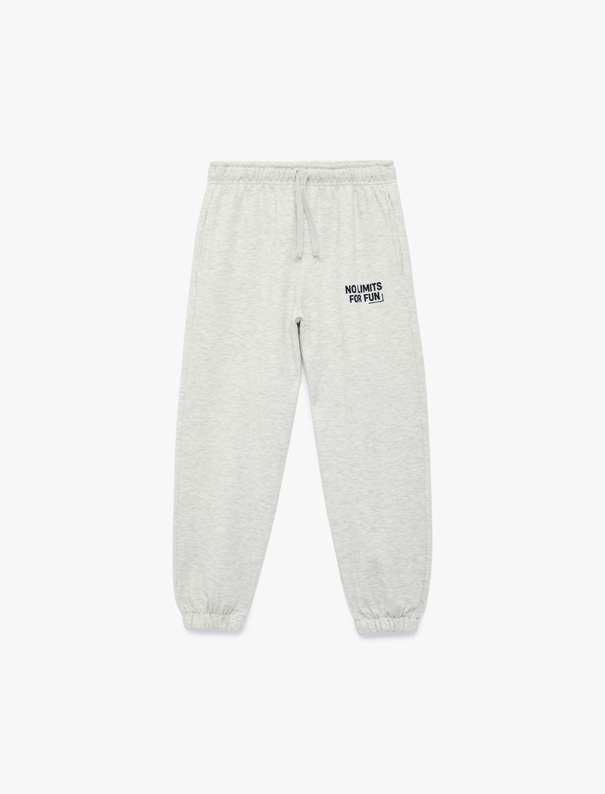Koton Baskı Detaylı Beli Lastikli Pamuklu Oversize Jogger Eşofman Altı