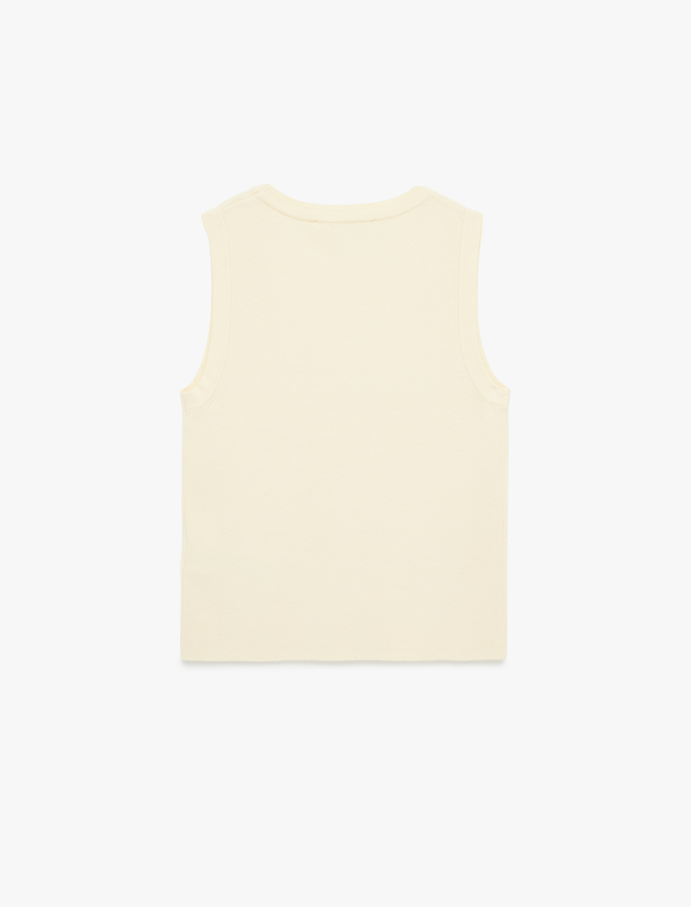   Bisiklet Yaka Triko Kolsuz Bluz