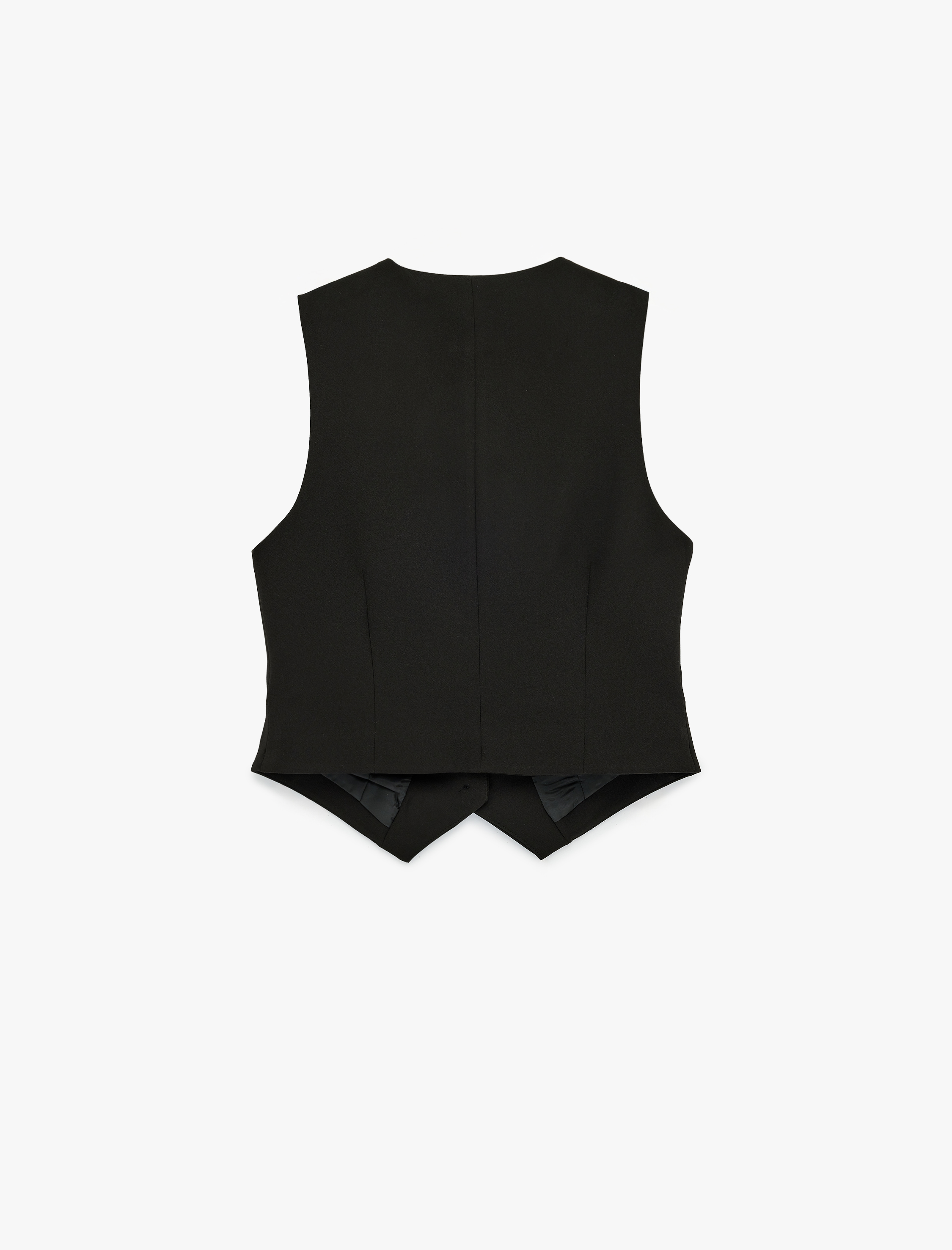   Regular Fit Düğmeli Cep Detaylı Kolsuz V Yaka Yelek