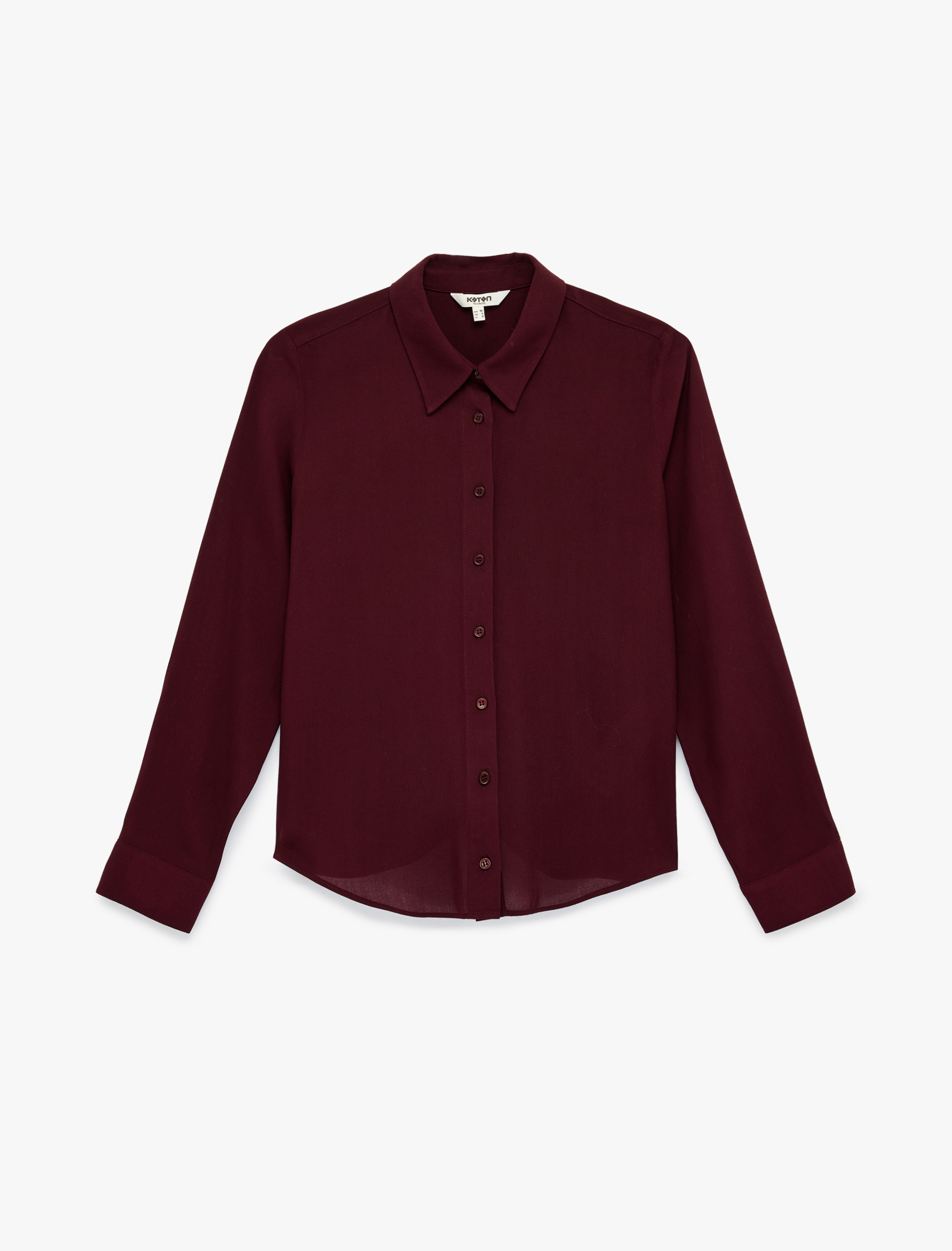   Regular Fit Düğmeli Uzun Kollu Klasik Yaka Viskon Gömlek