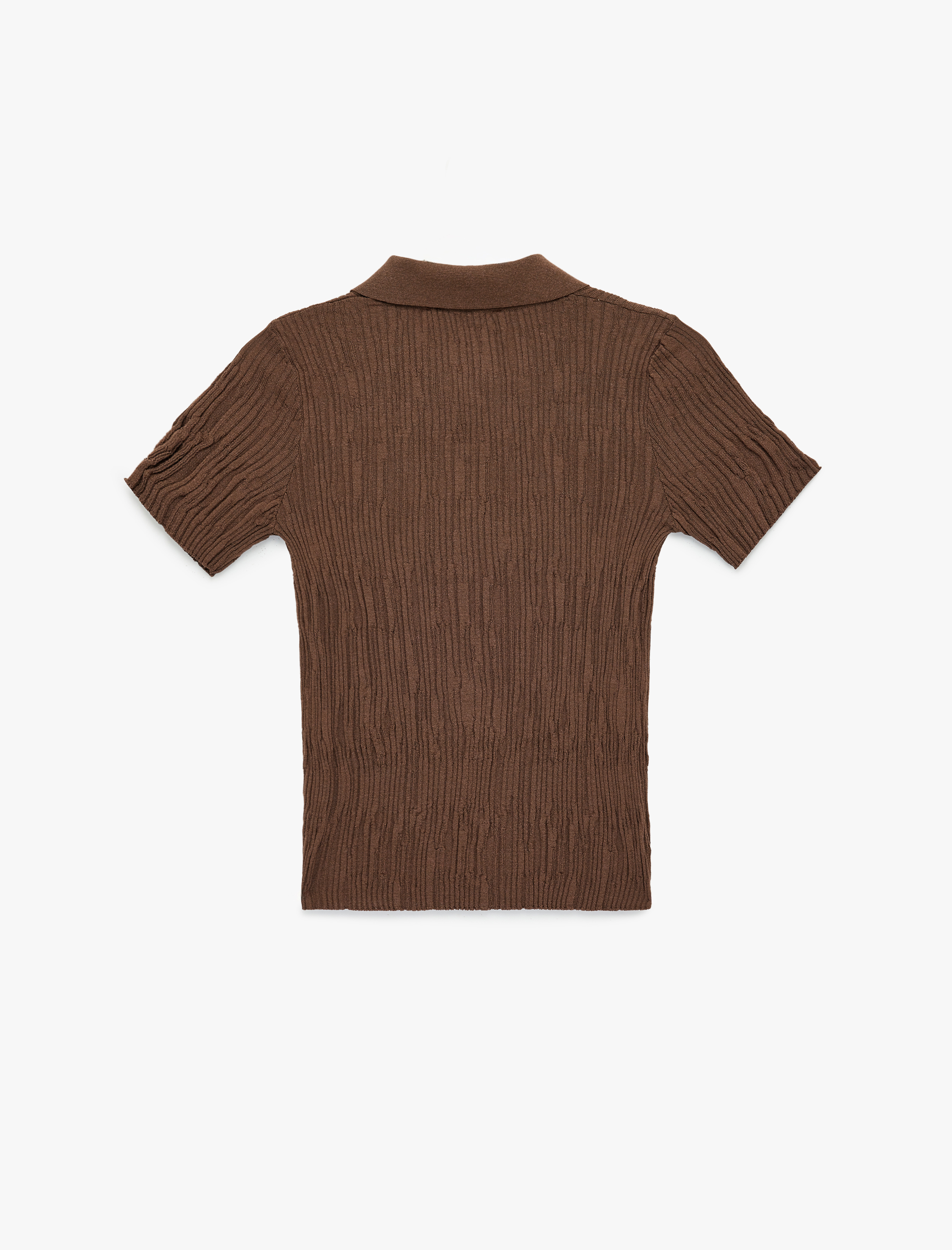   Slim Fit Polo Yaka Kısa Kollu Düğmeli Kazak