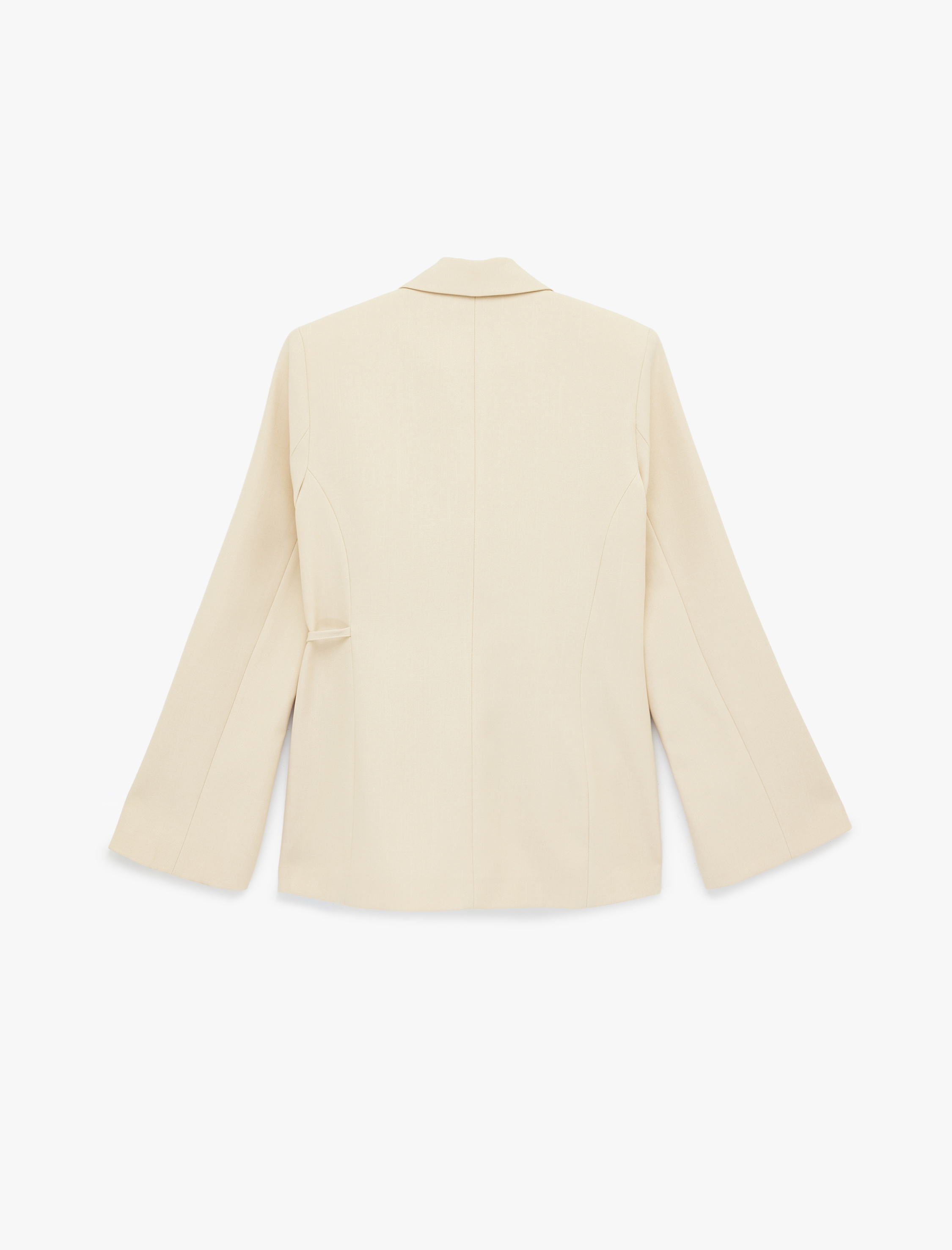   Uzun Kollu Cepli Bağlama Detaylı Taşlı Blazer Ceket