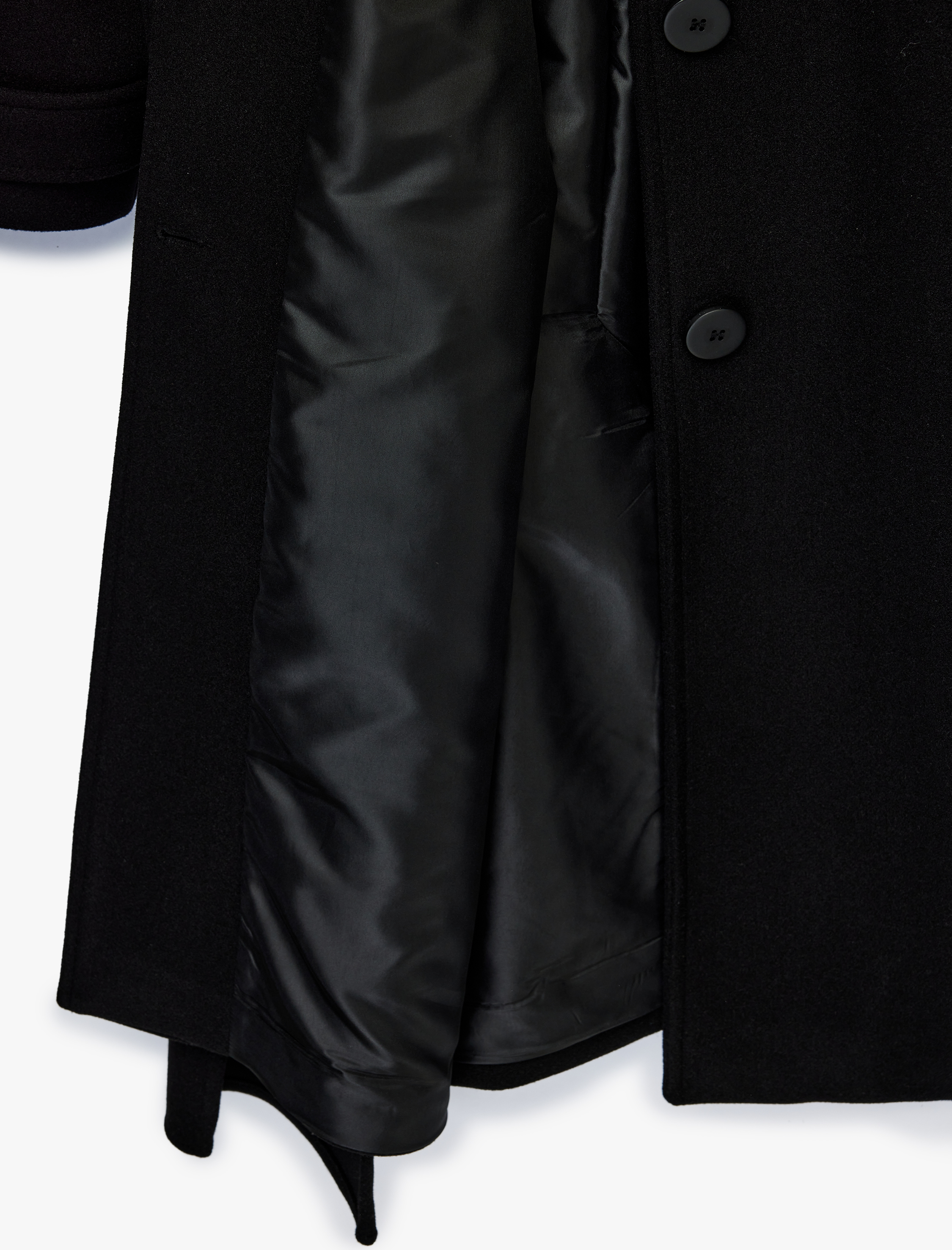   Düğmeli Cepli Uzun Kollu Atkılı Kaşe Kaban